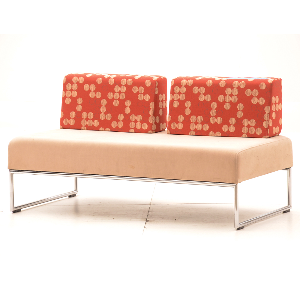 Contemporary Upholstered Armless Loveseat Ebth