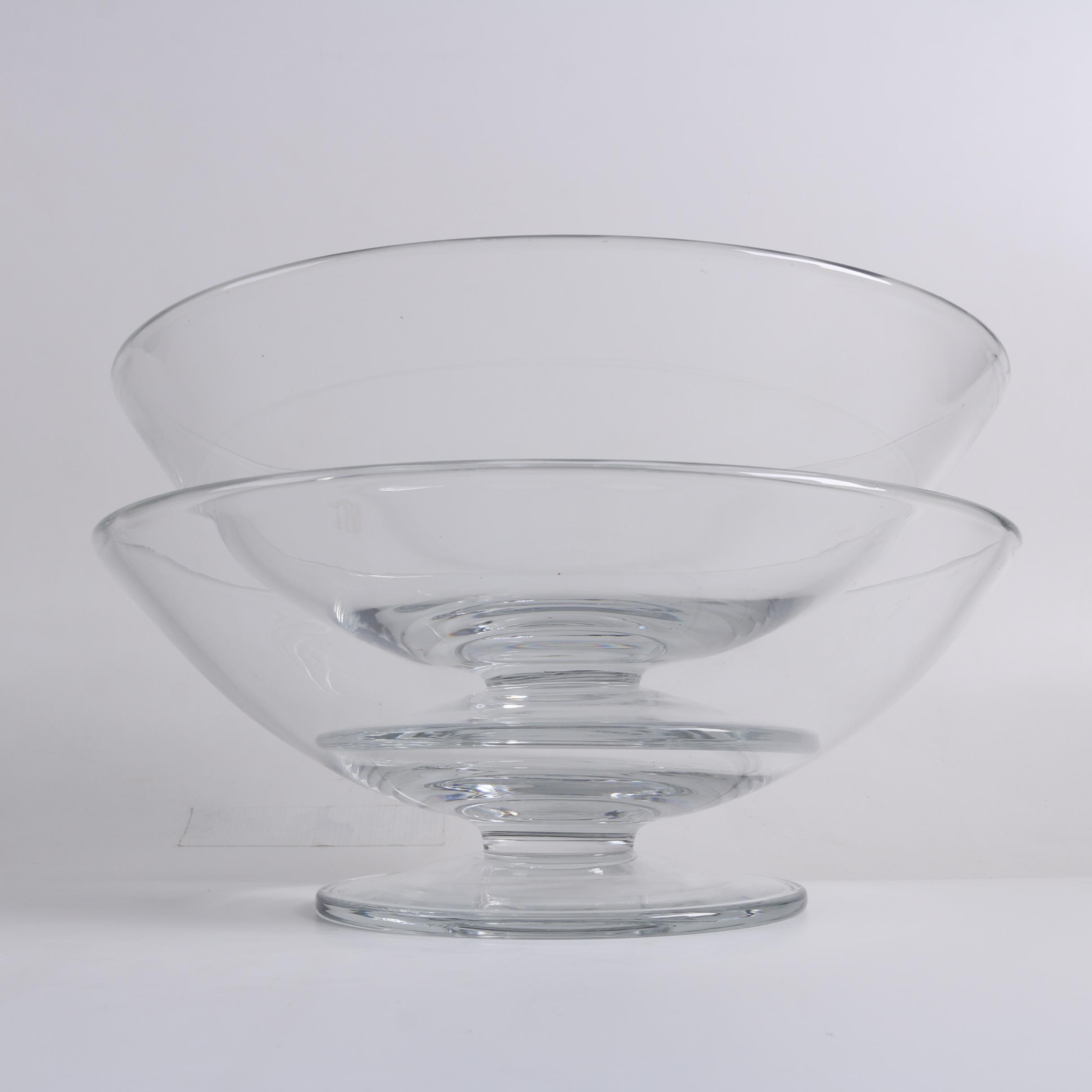 Pair of Krosno Polish Glass Pedestal Bowls EBTH