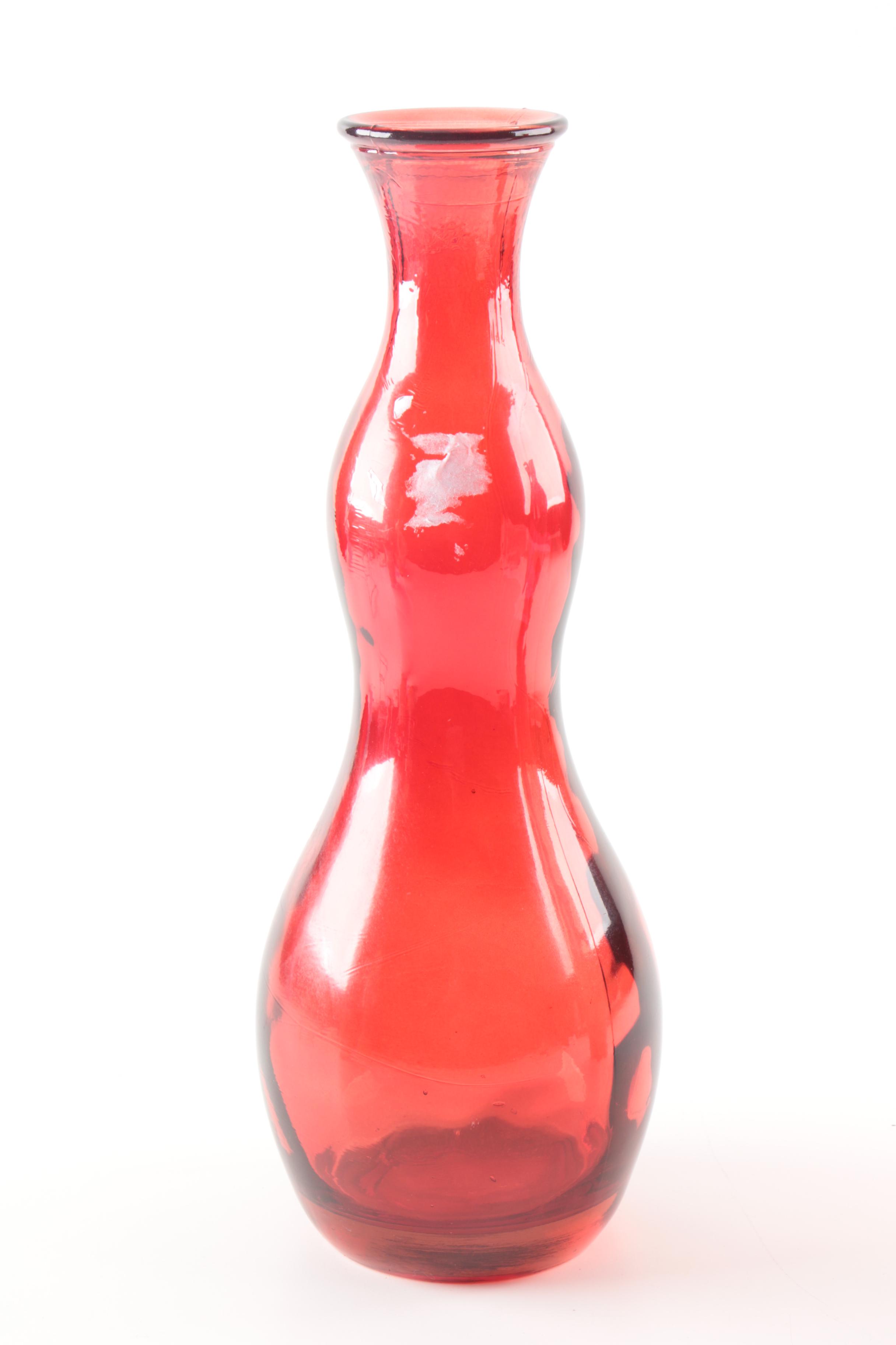 Spanish Red Glass Vases EBTH