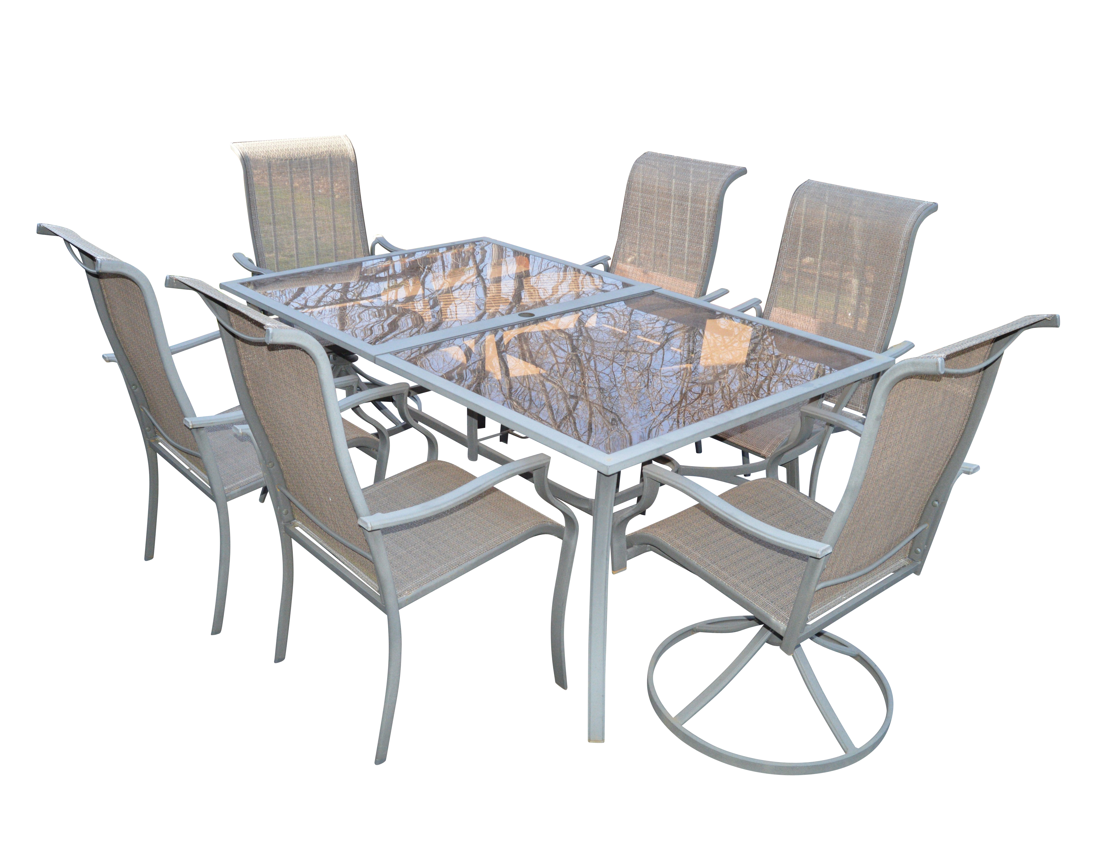 Glass Top Patio Table And Chairs Ebth