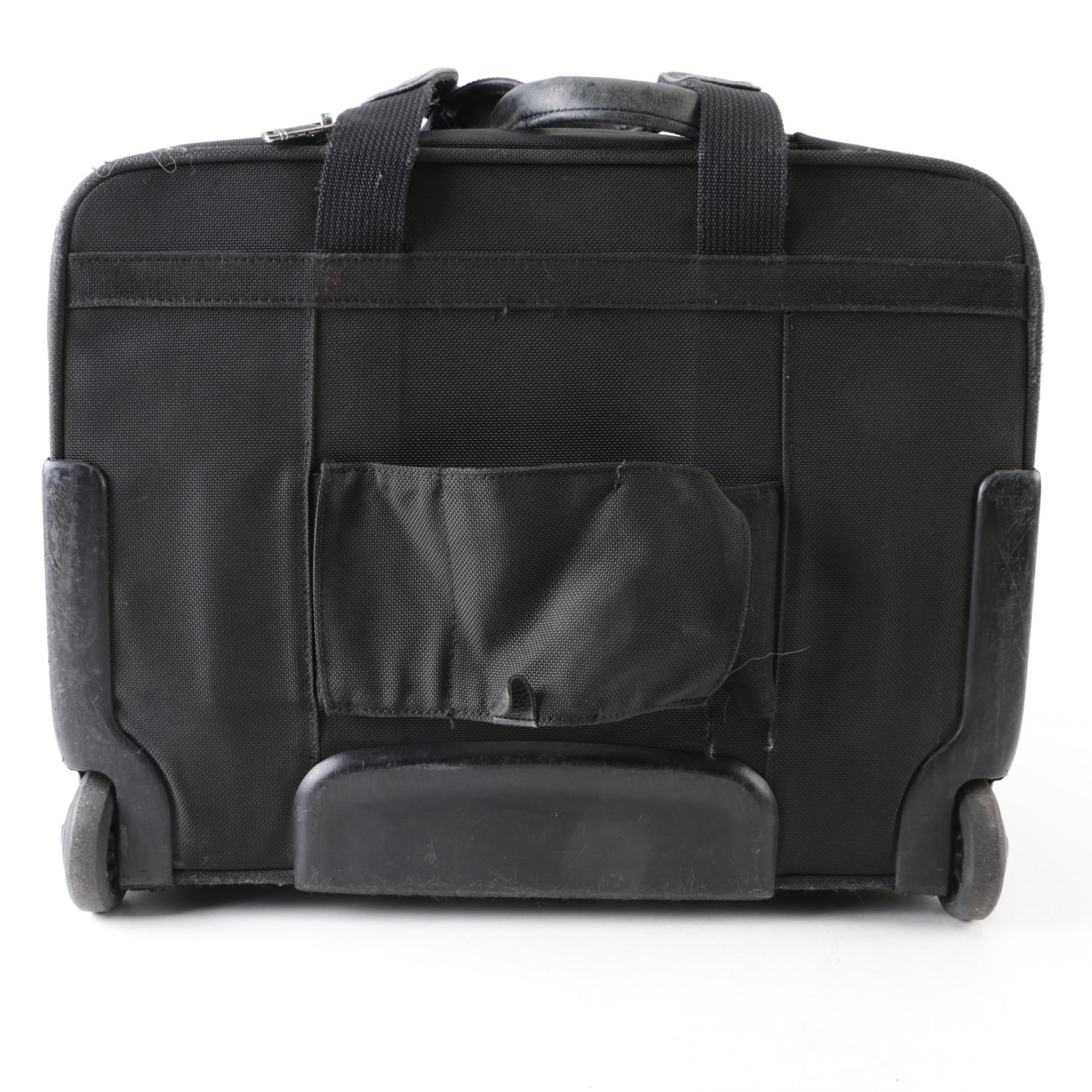 Tumi Black Canvas Rolling CarryOn Suitcase EBTH