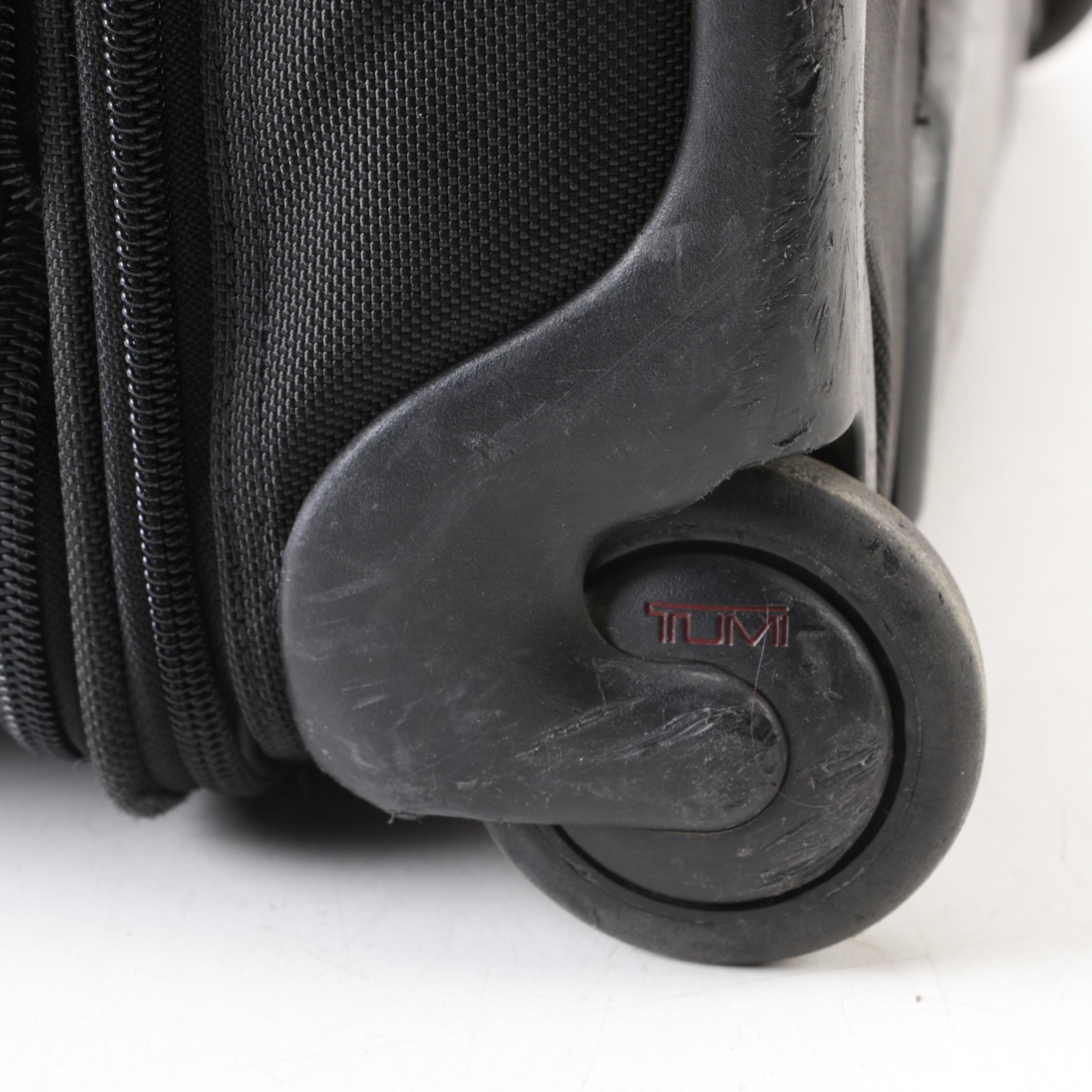 Tumi Black Canvas Rolling CarryOn Suitcase EBTH