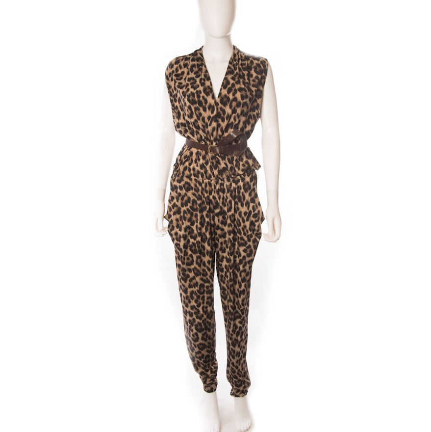 MICHAEL Michael Kors Sleeveless Leopard Print Jumpsuit | EBTH