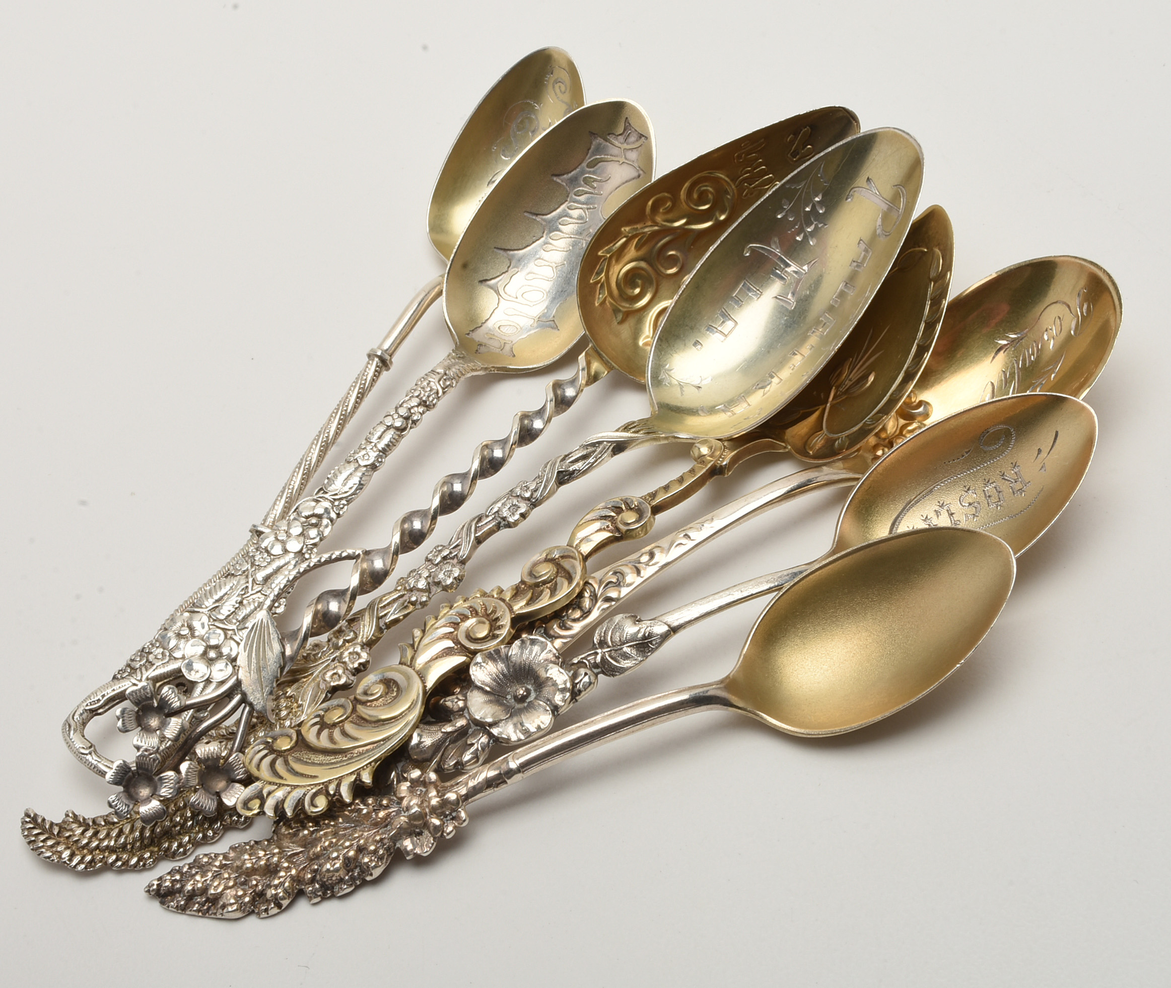 Collection Of Antique Sterling Silver Demitasse And Tea Spoons | EBTH