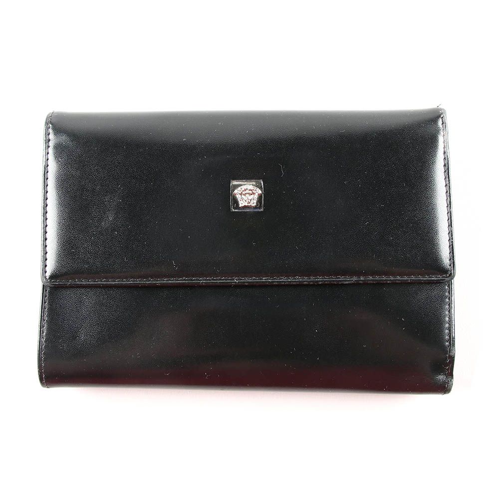 Gianni Versace Black Leather Wallet EBTH