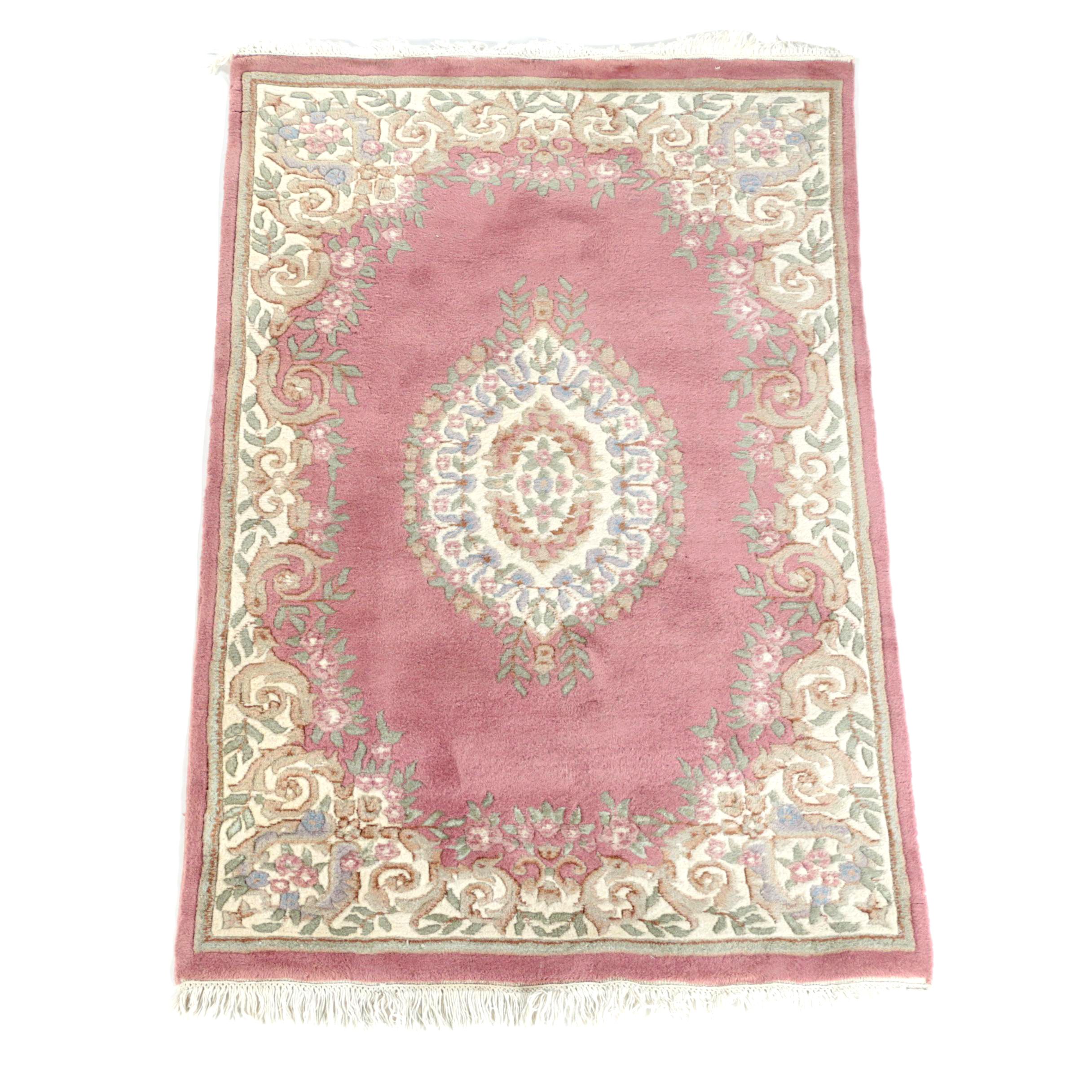 HandKnotted Chinese Carved Wool Area Rug EBTH