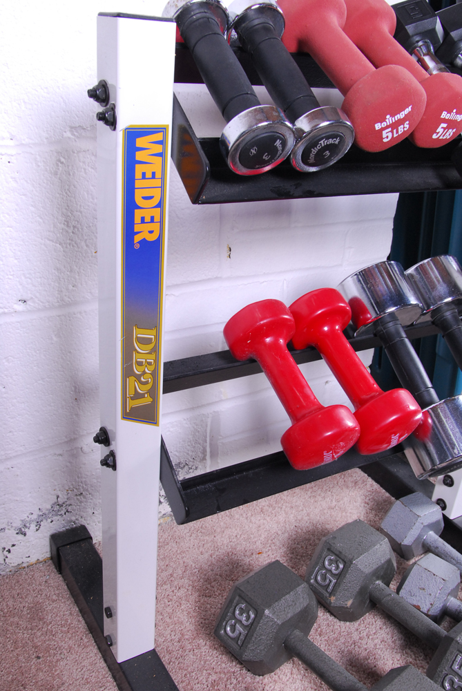 Weider DB21 Weight Rack Iron Grip Strength Bench And