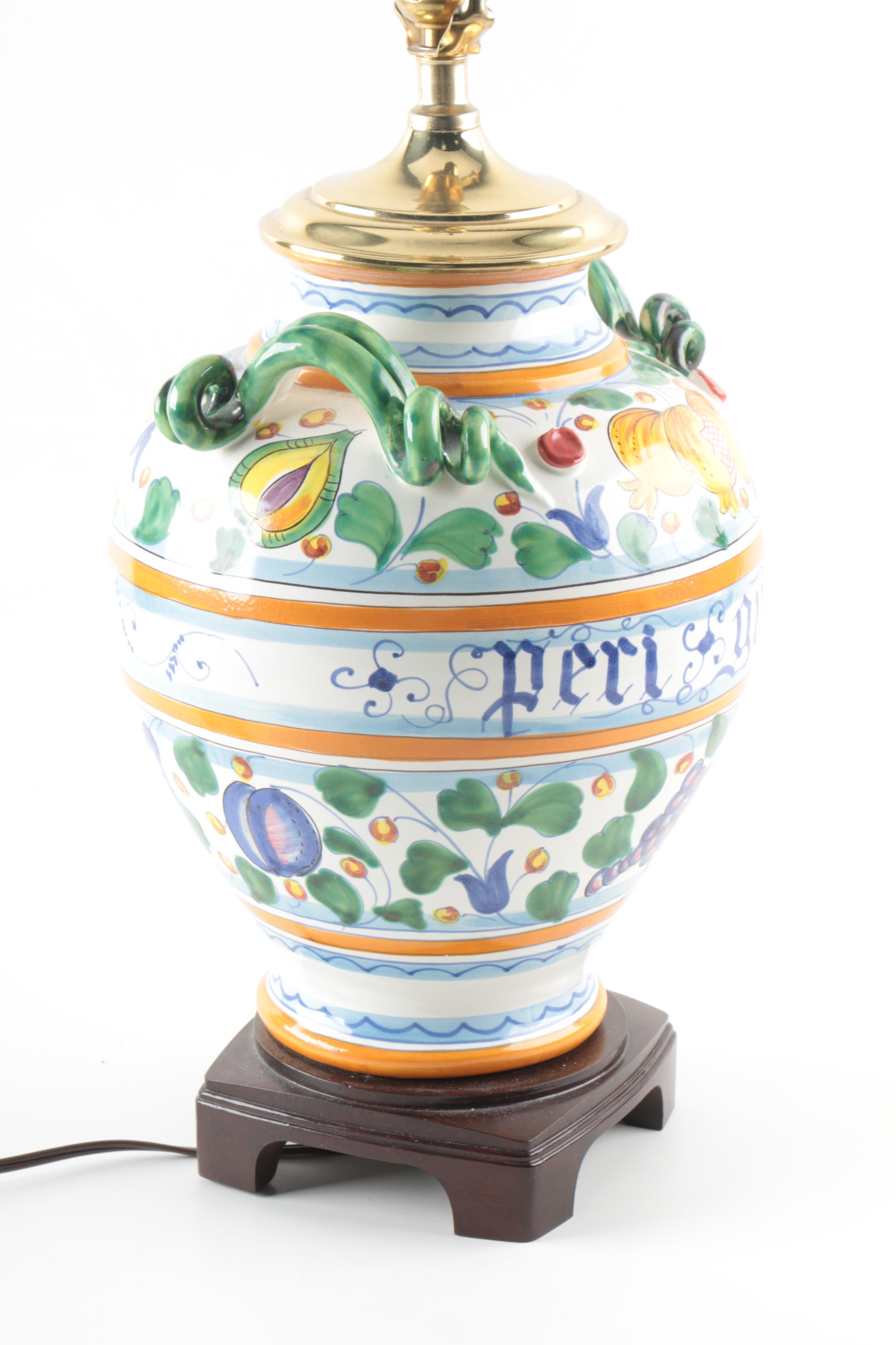 Italian HandPainted Ceramic Table Lamp EBTH
