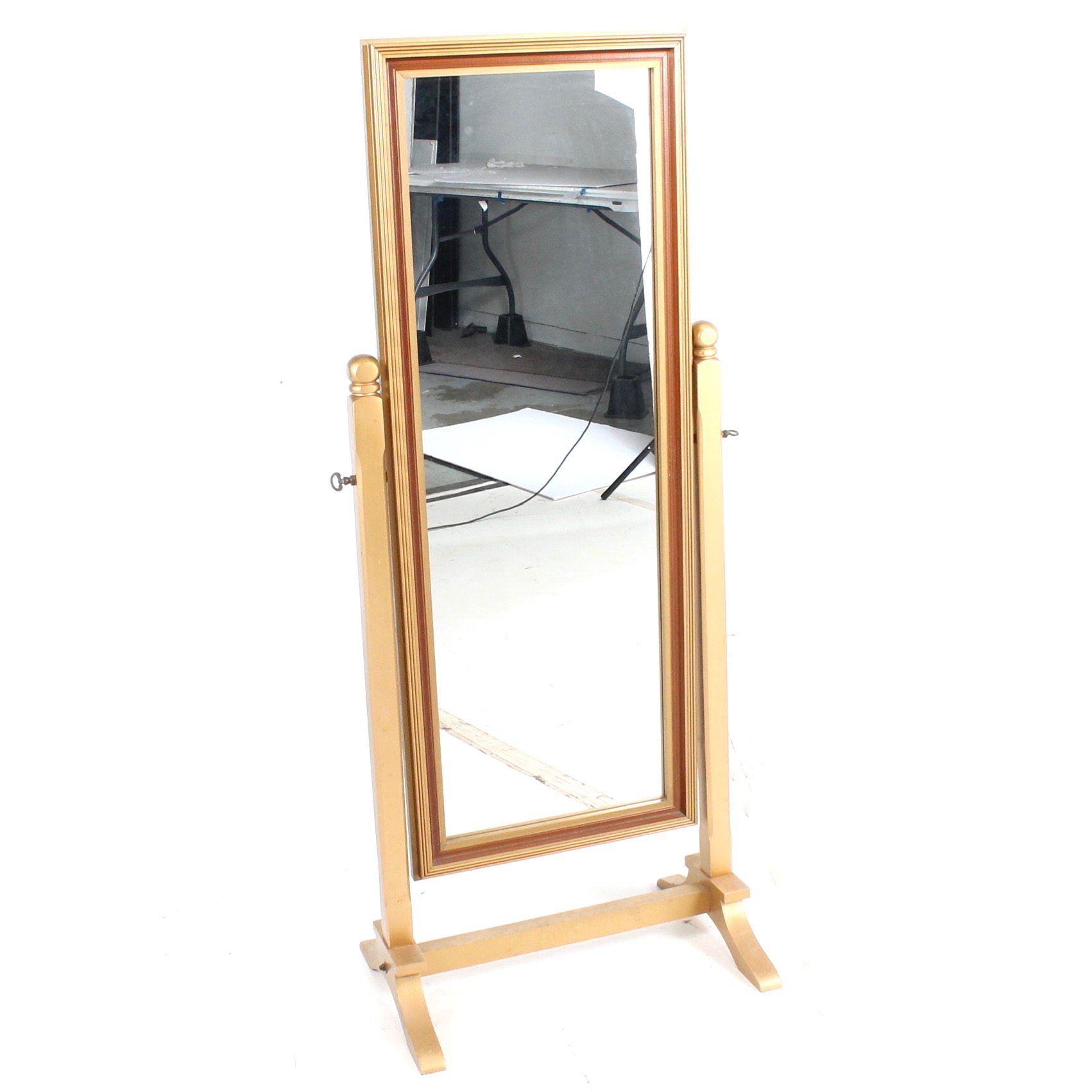 Contemporary Wood Frame Cheval Mirror EBTH