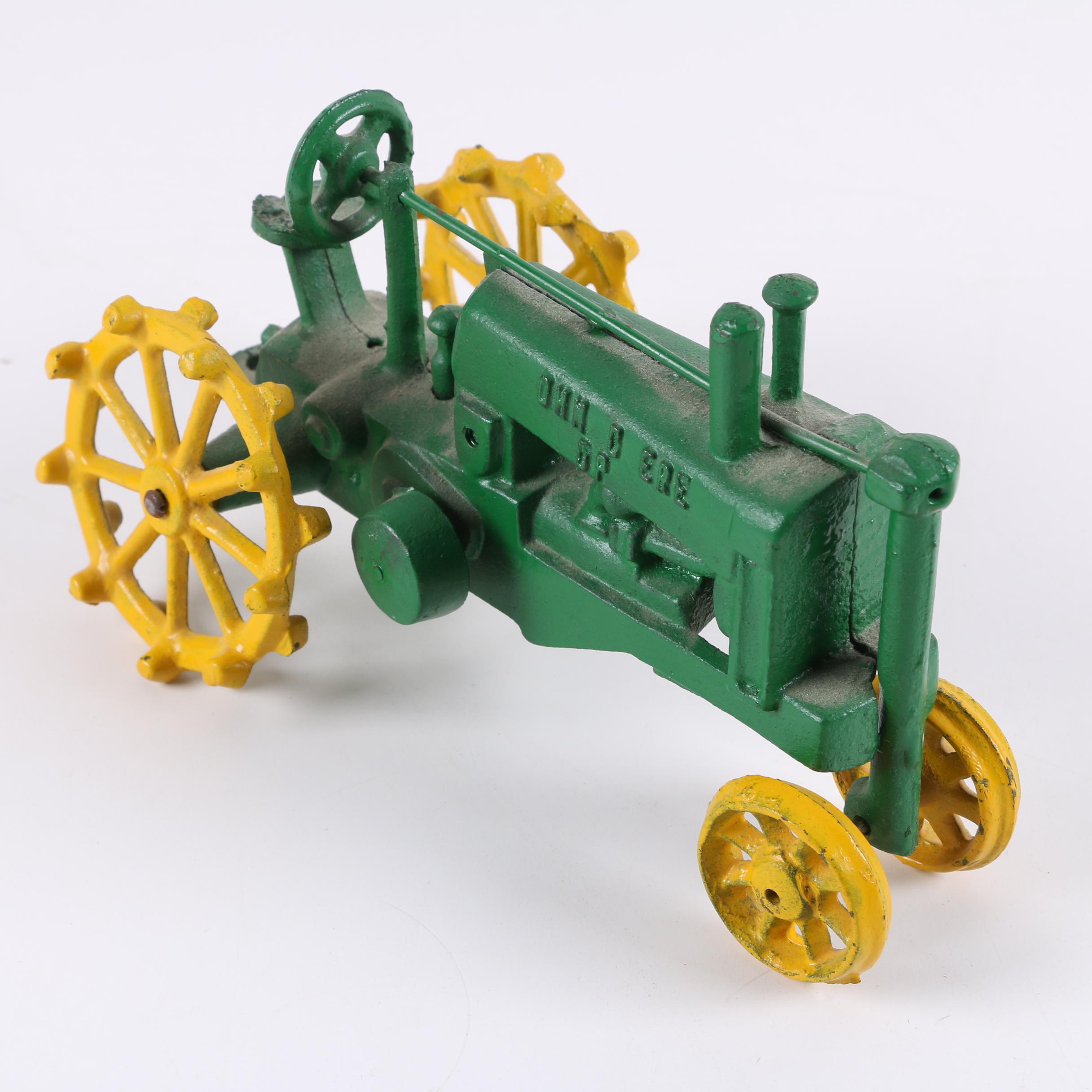 john deere op cast iron toy tractor