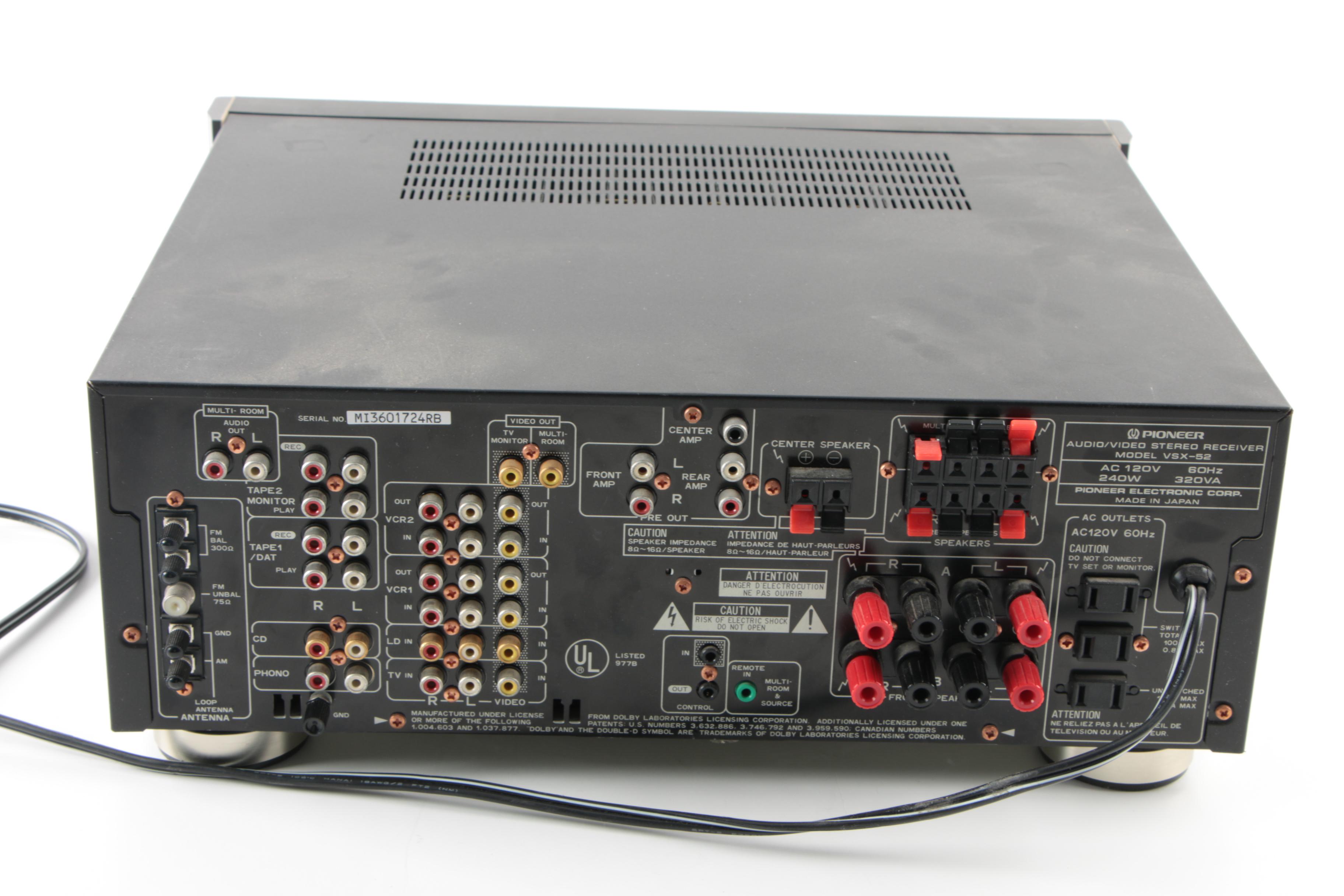 Pioneer VSX52 AV Stereo Receiver EBTH