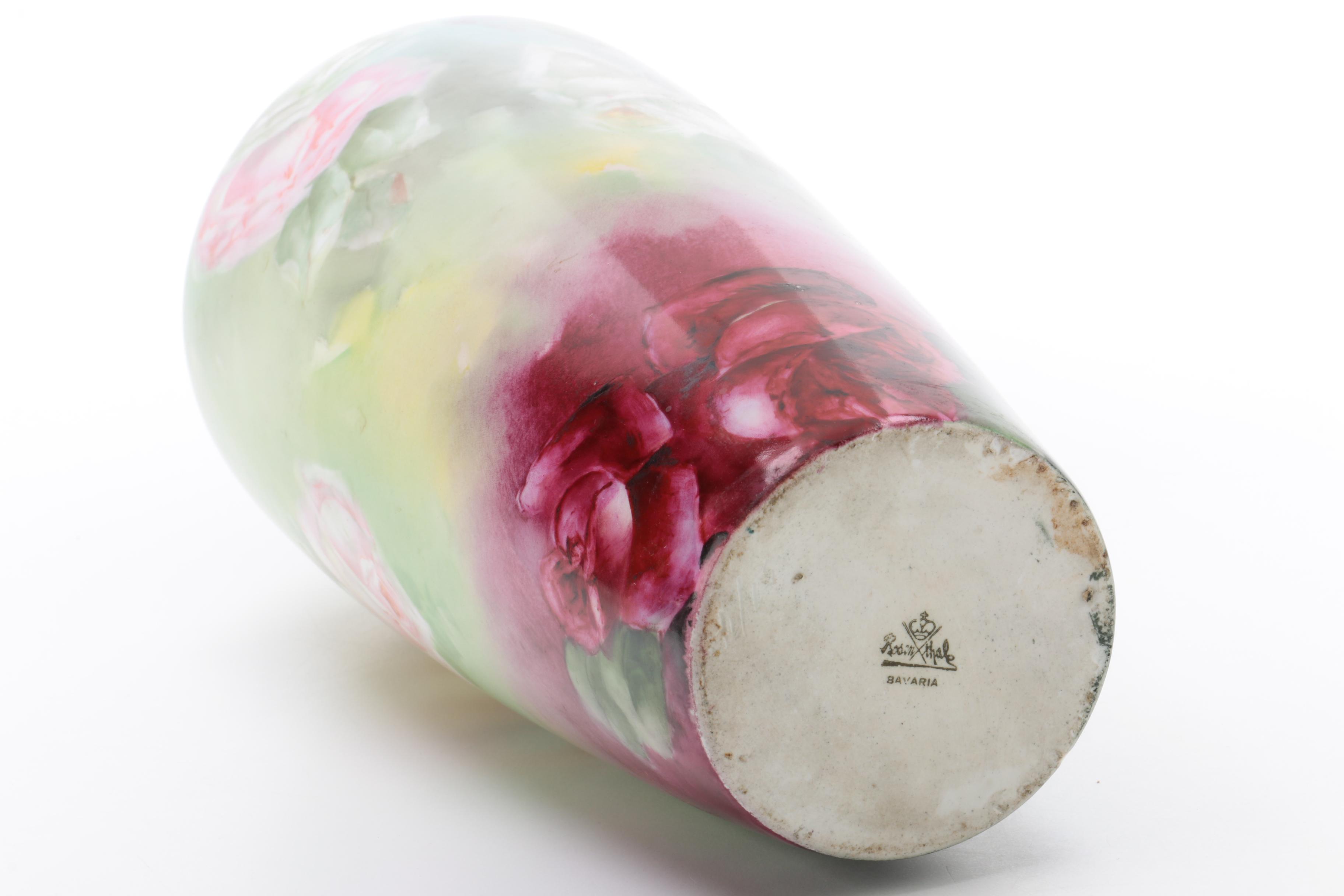 Rosenthal Rose Motif Porcelain Vase EBTH