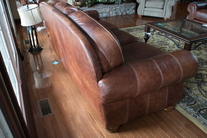 lane leather shale sofa and loveseat