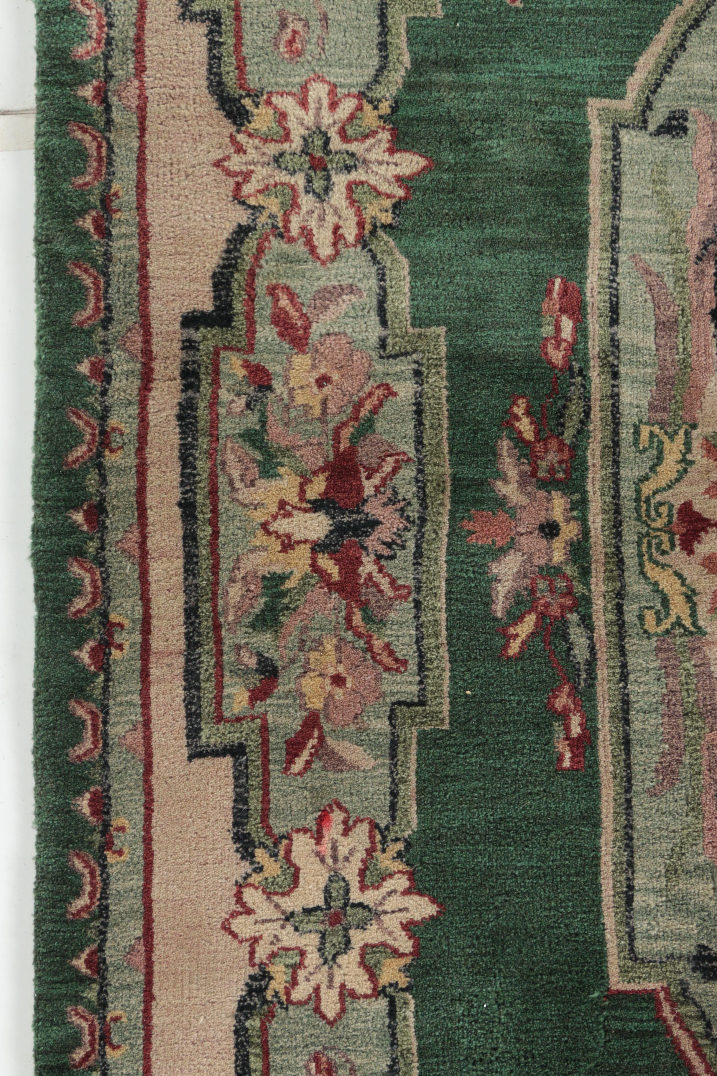 HandKnotted Indian "Aubusson" Wool Area Rug EBTH