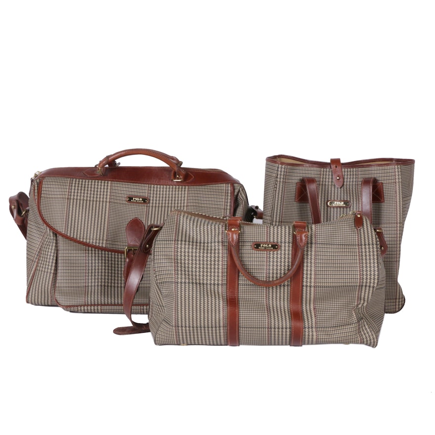 Polo Ralph Lauren Coated Canvas and Leather Luggage Set | EBTH