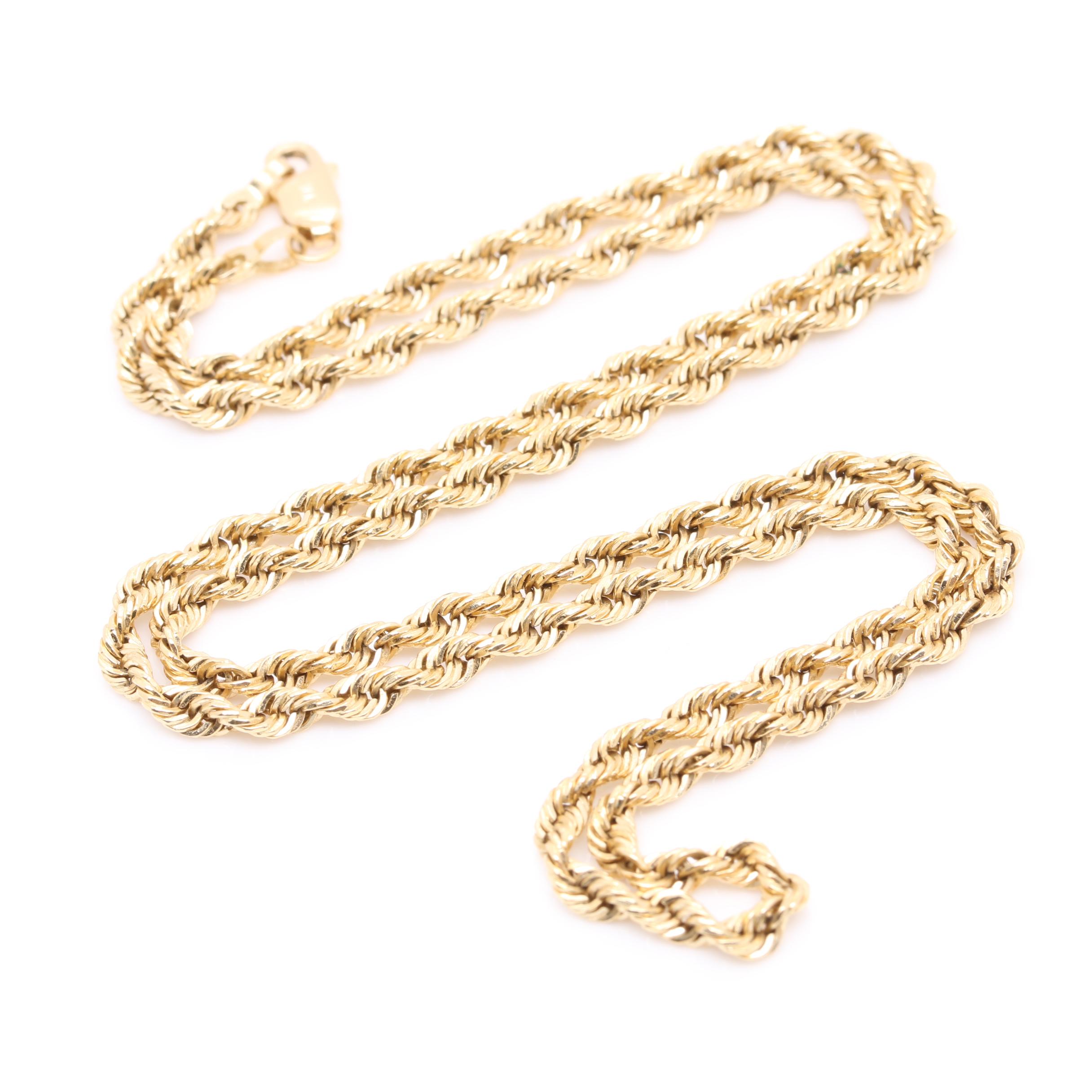 Michael Anthony 14K Yellow Gold French Rope Chain Necklace EBTH