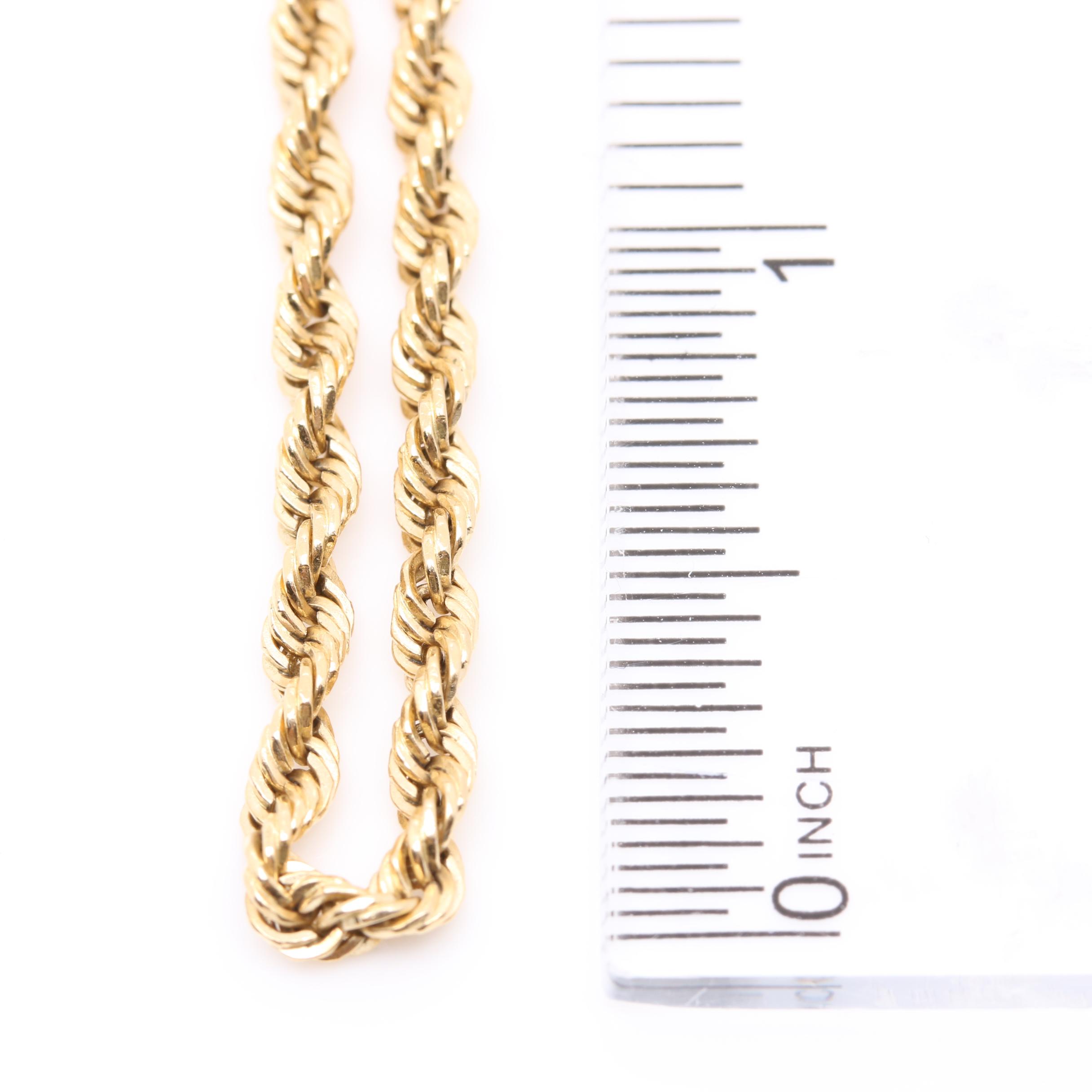Michael Anthony 14K Yellow Gold French Rope Chain Necklace EBTH