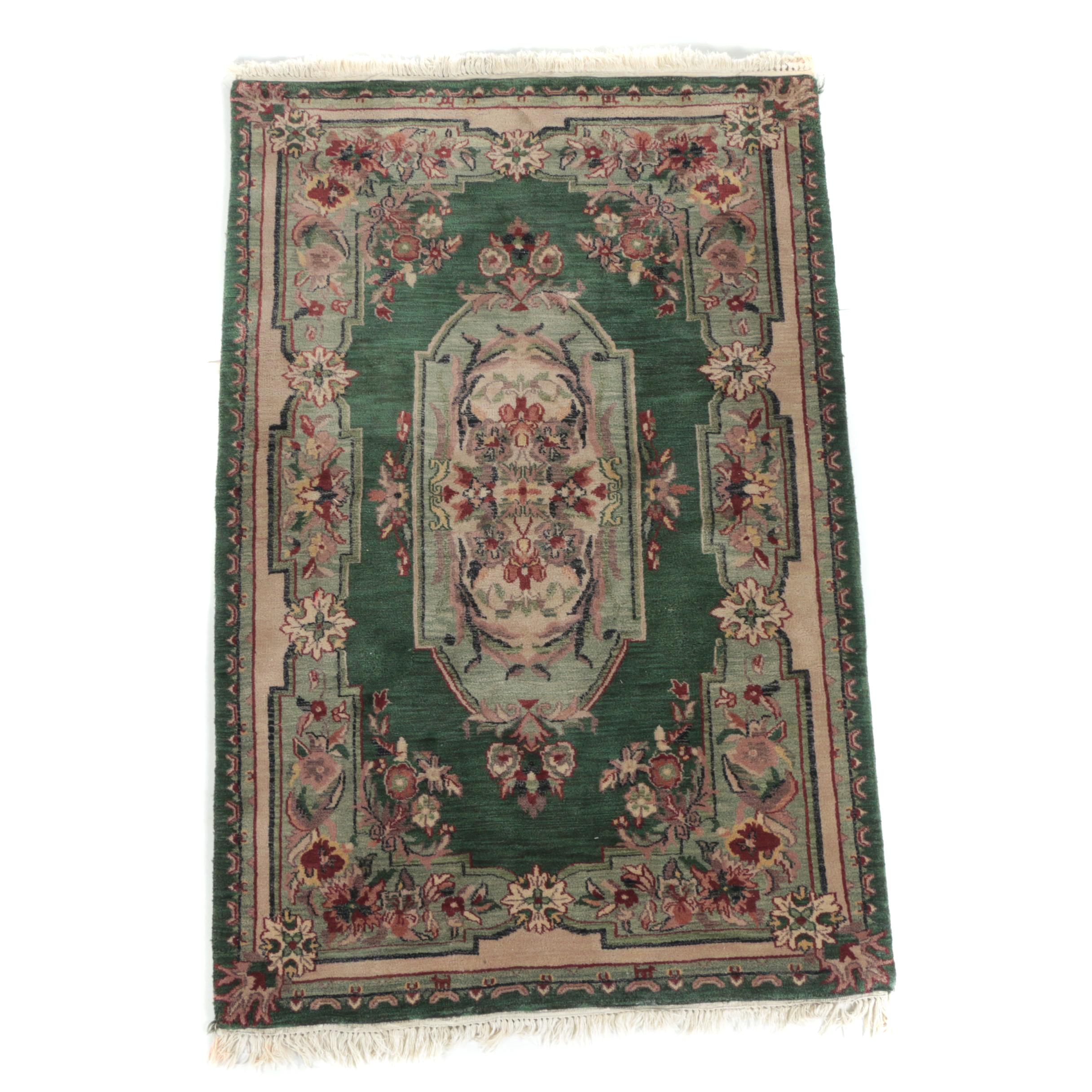 HandKnotted Indian "Aubusson" Wool Area Rug EBTH