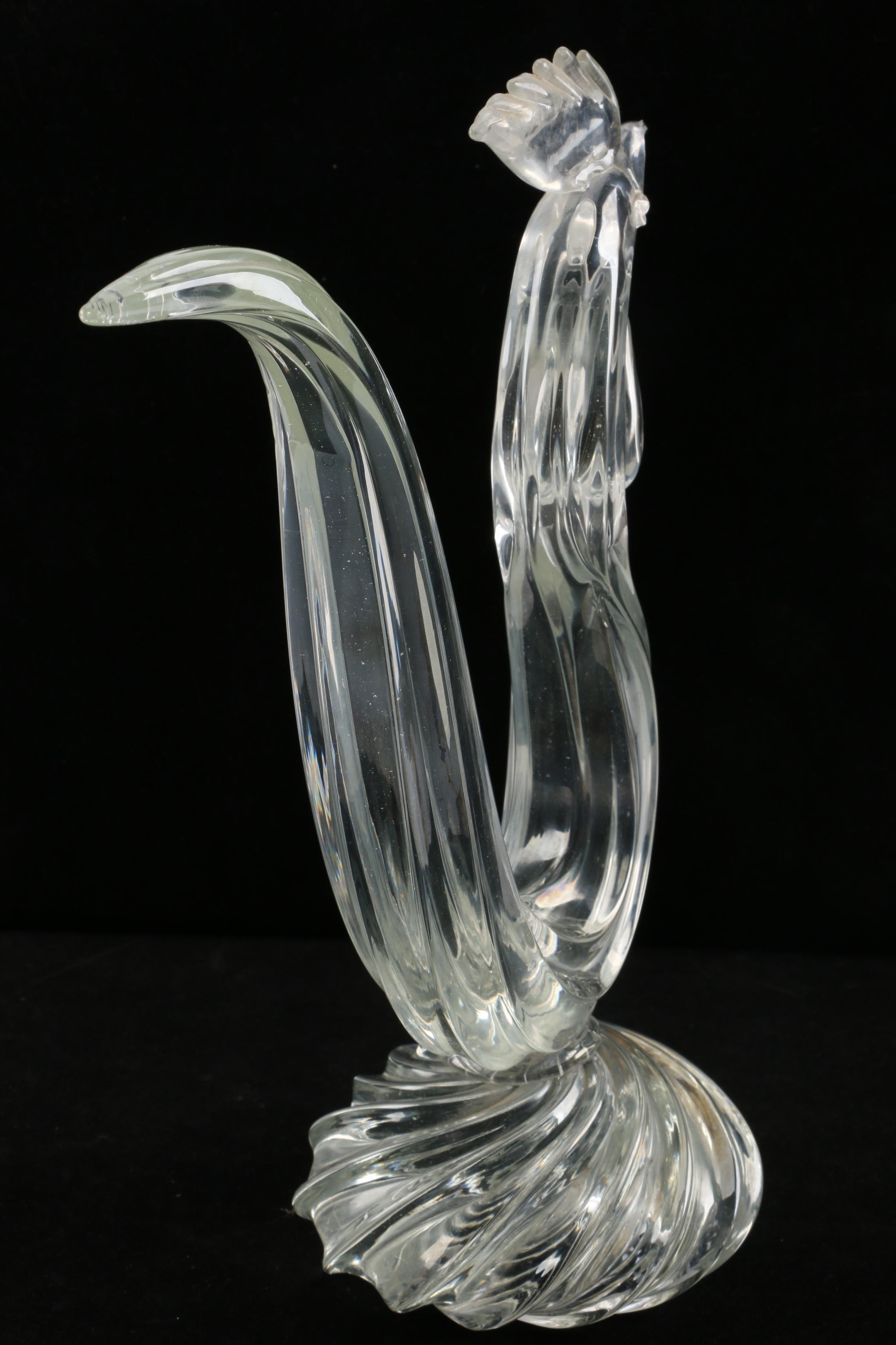 Stylized Murano Style Glass Rooster Figurine | EBTH