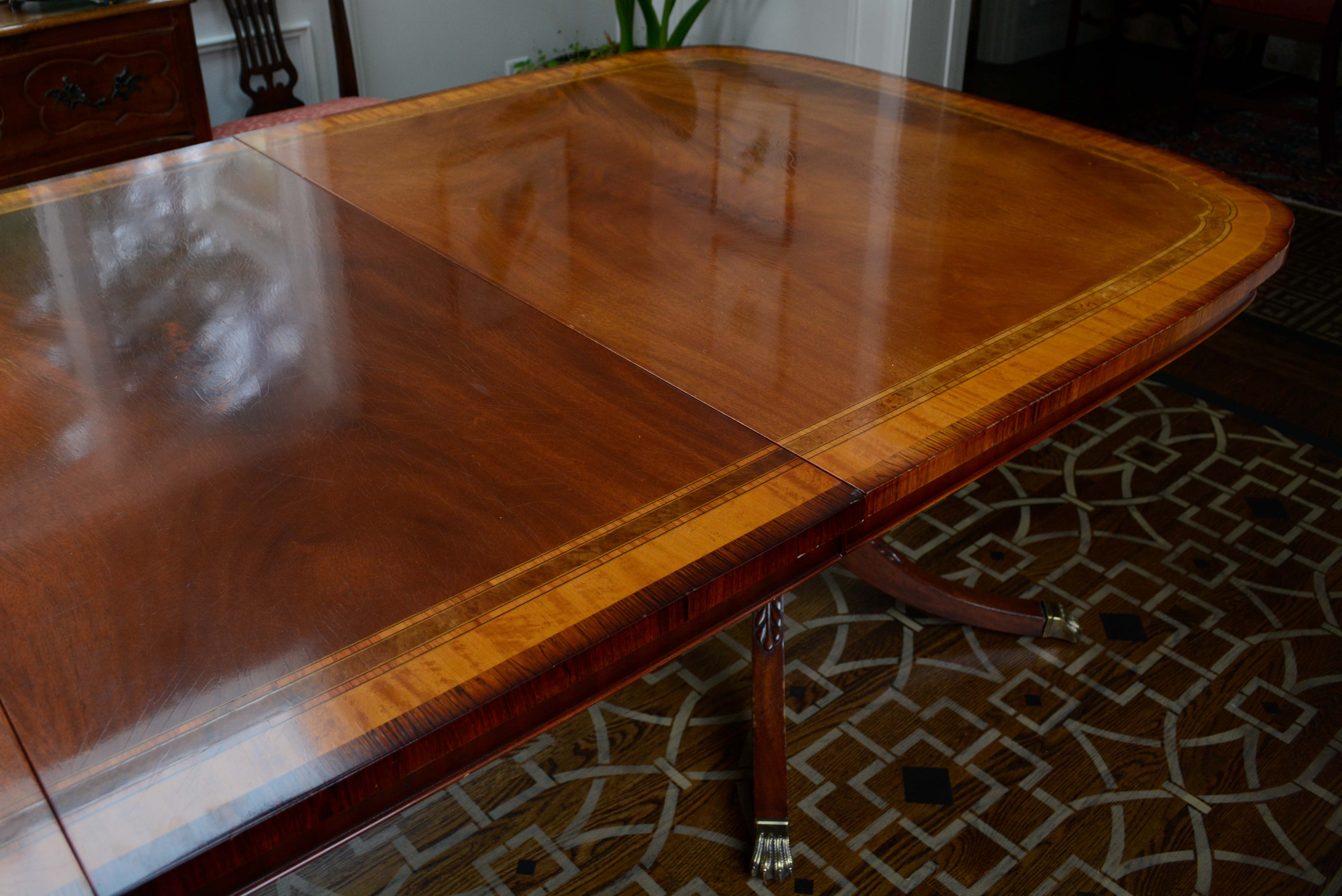 Vintage Duncan Phyfe Style Mahogany Double Pedestal Dining Table EBTH