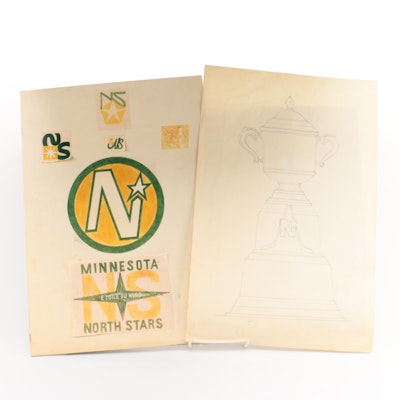 Mock-up Illustration for Minnesota North Stars Logo and Trophy Sketch