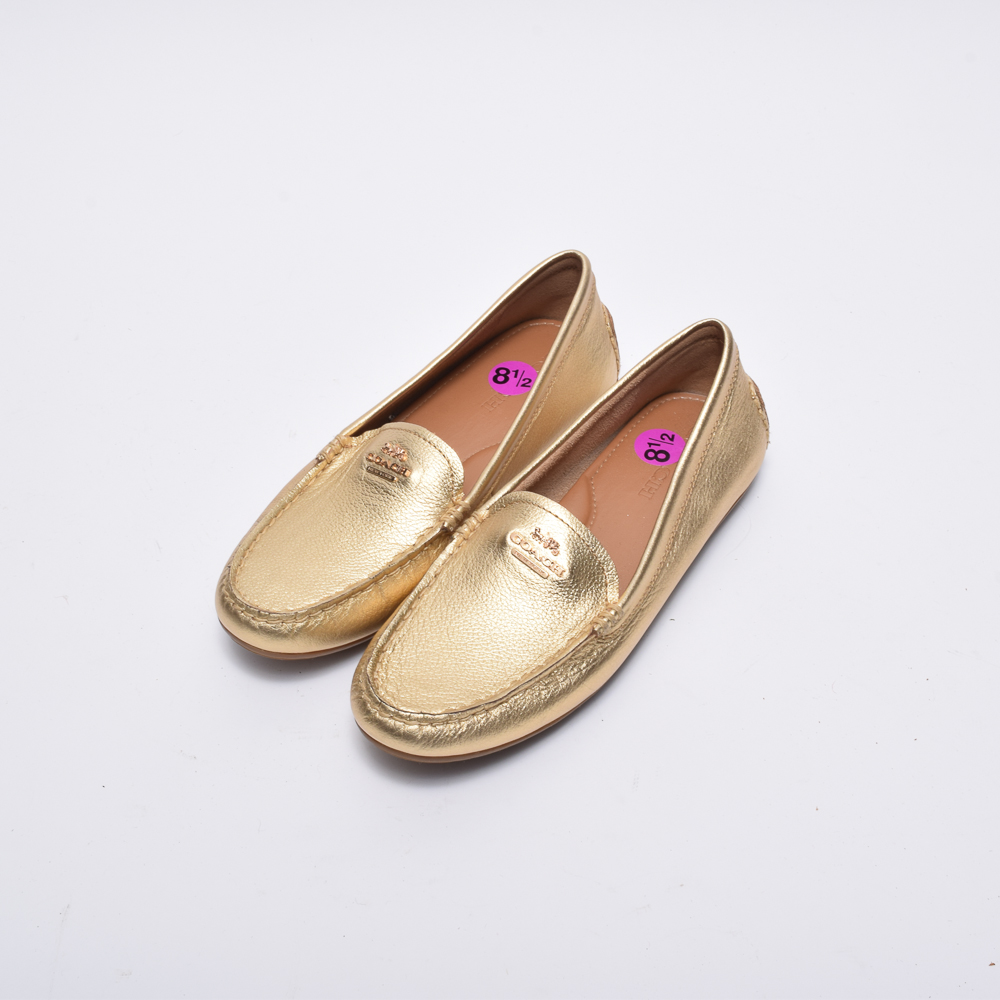 Coach Gold Metallic Leather Loafers | EBTH