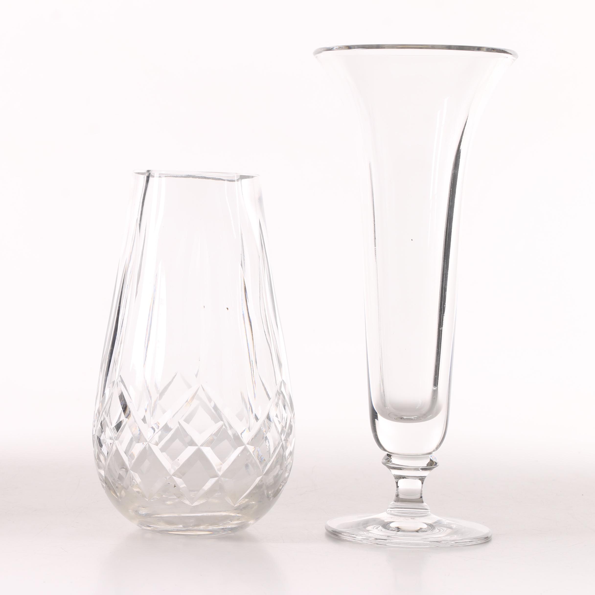 Waterford Crystal Lismore With Vera Wang For Wedgwood Vases Ebth