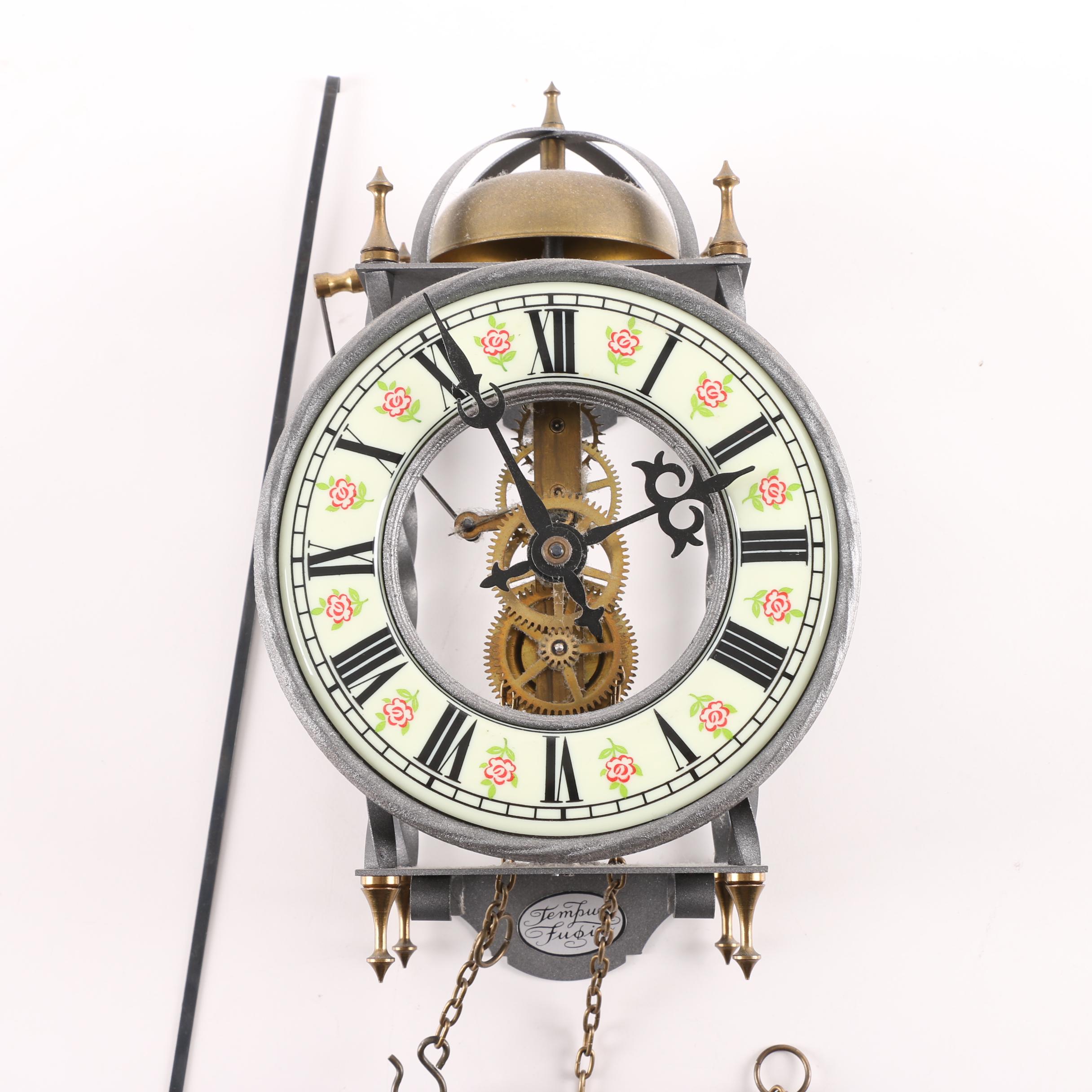 Vintage Tempus Fugit Skeleton Pendulum Wall Clock EBTH