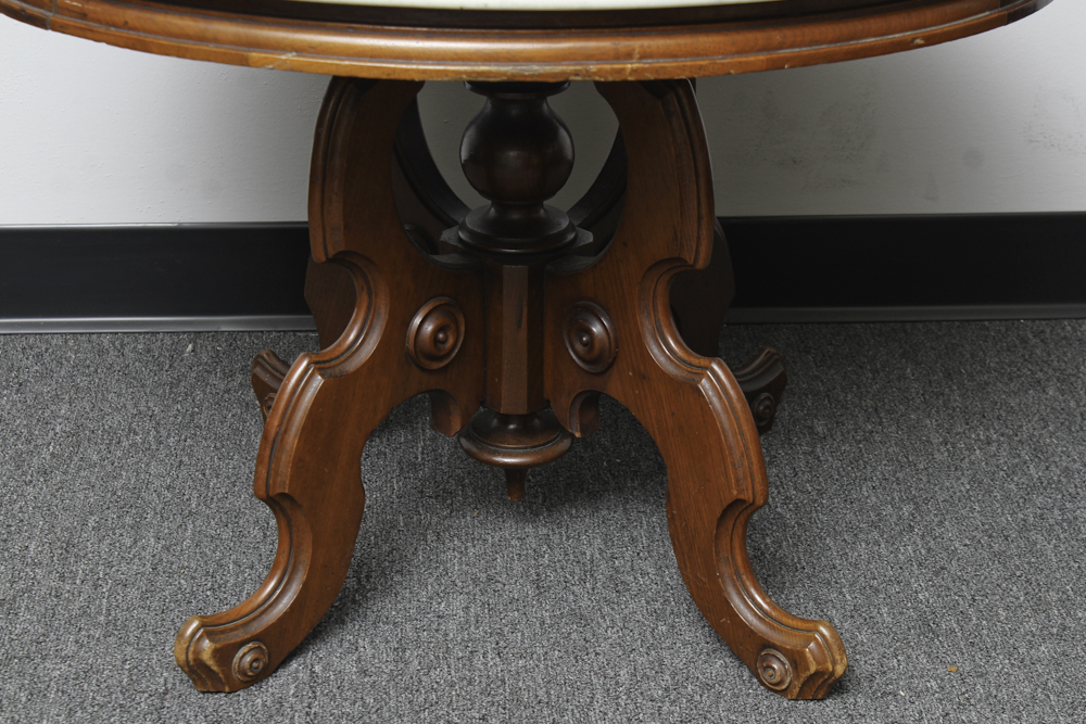 Victorian Style Marble Top Pedestal Table EBTH