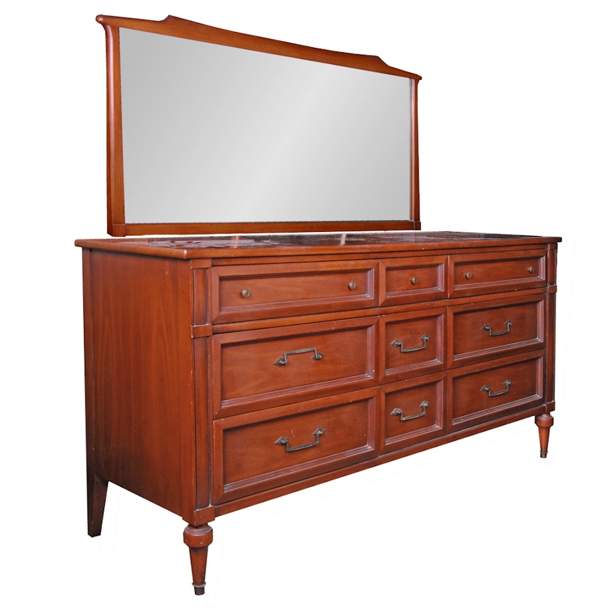 Vintage Dresser With Mirror By White Furniture Ebth
