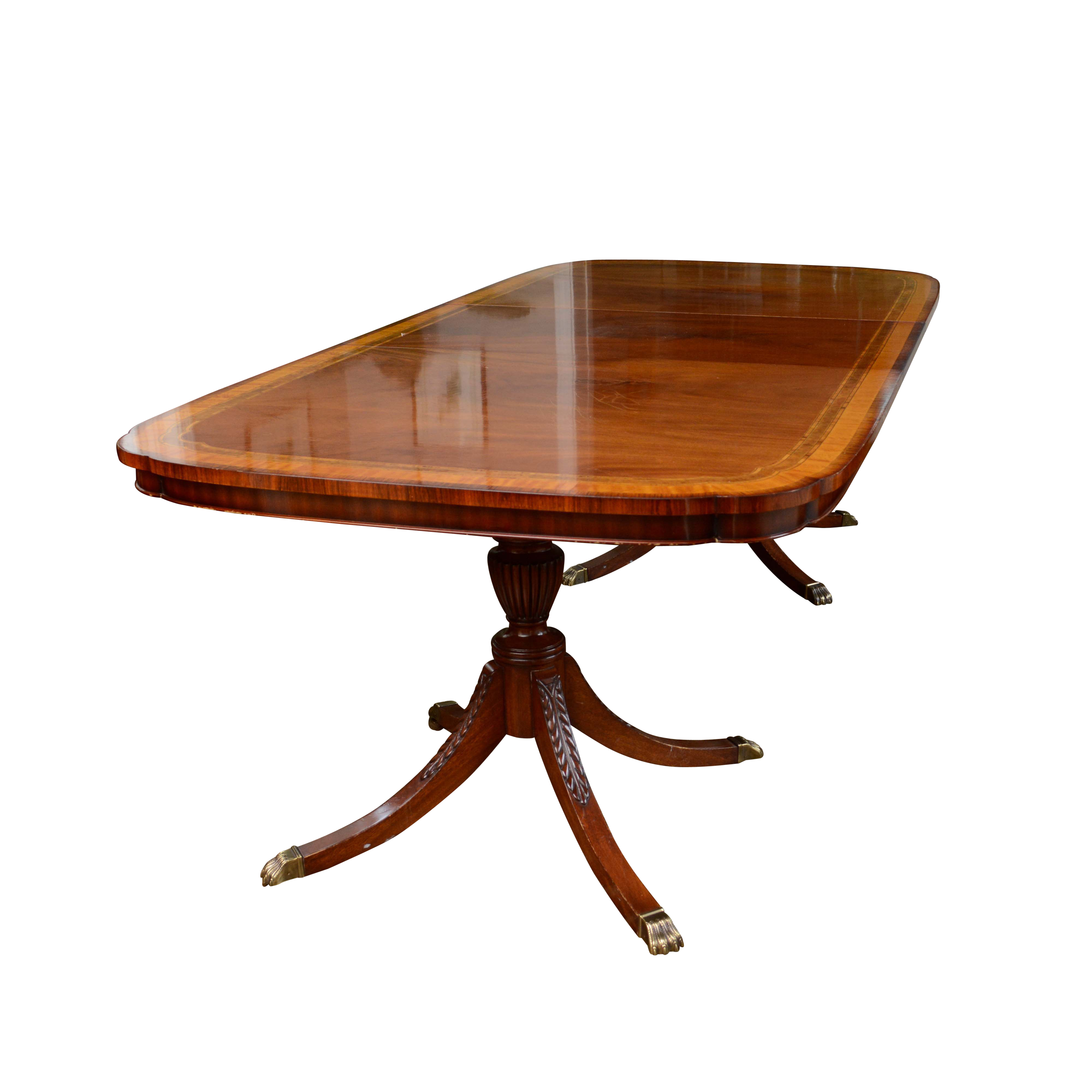 Vintage Duncan Phyfe Style Mahogany Double Pedestal Dining Table EBTH