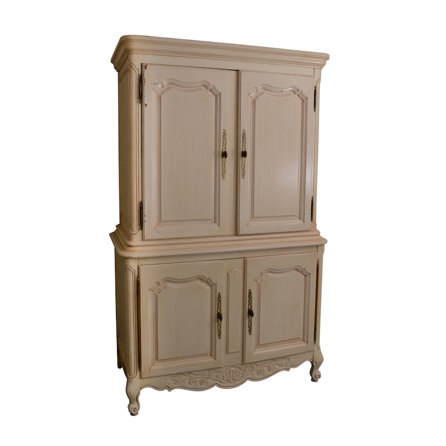 Vintage French Provincial Style Entertainment Armoire By Hickory