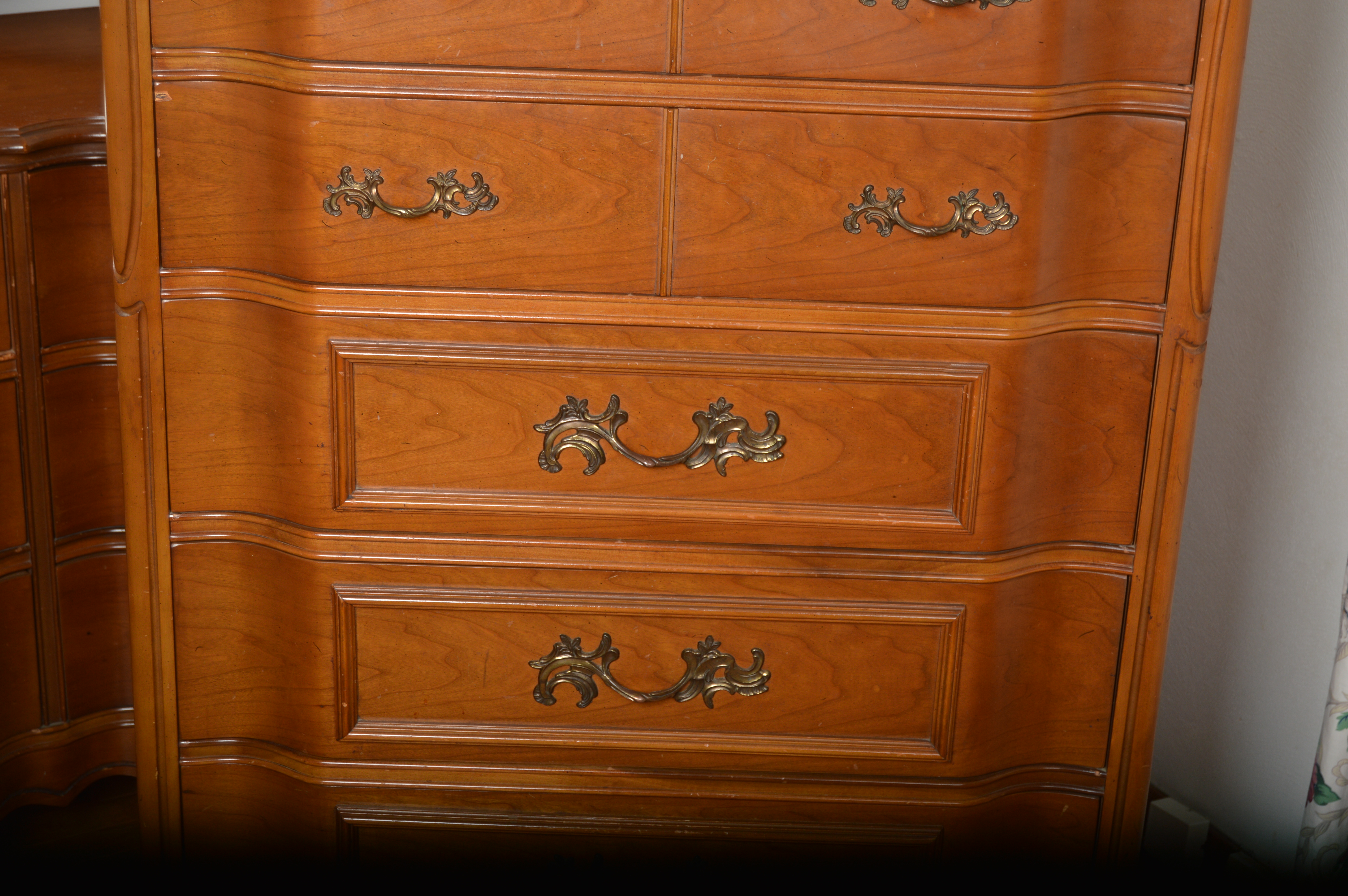 Vintage French Provincial Cherry Bedroom Set by Bassett EBTH