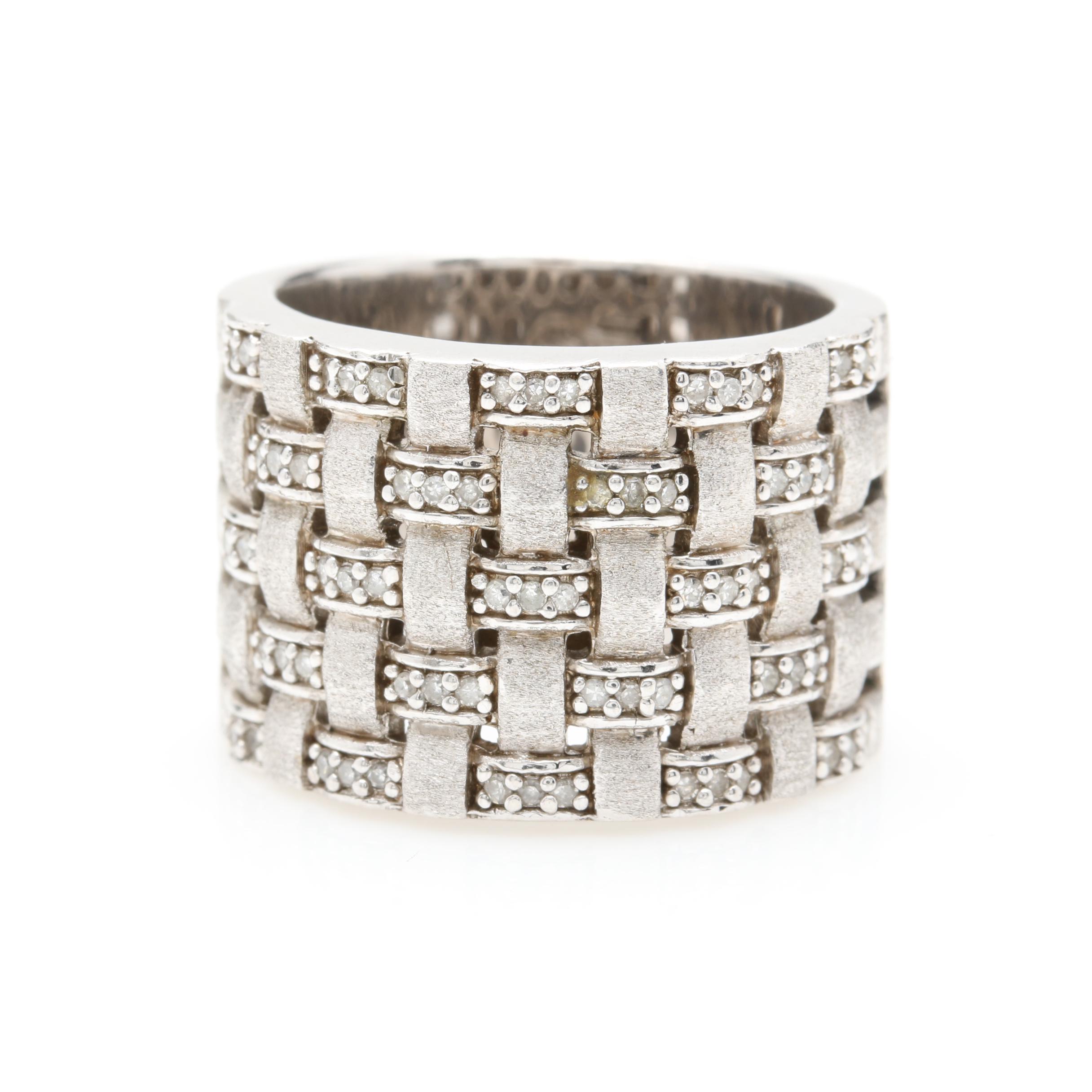 basket weave diamond ring