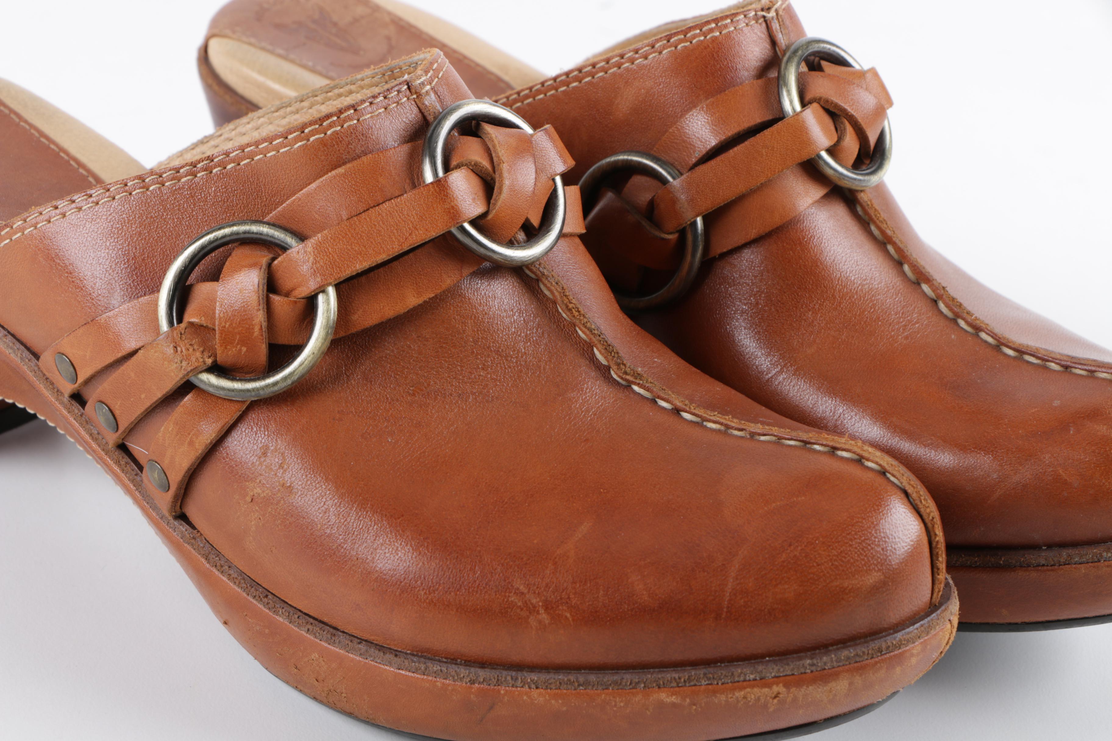 Women's Frye Brown Leather Clogs EBTH
