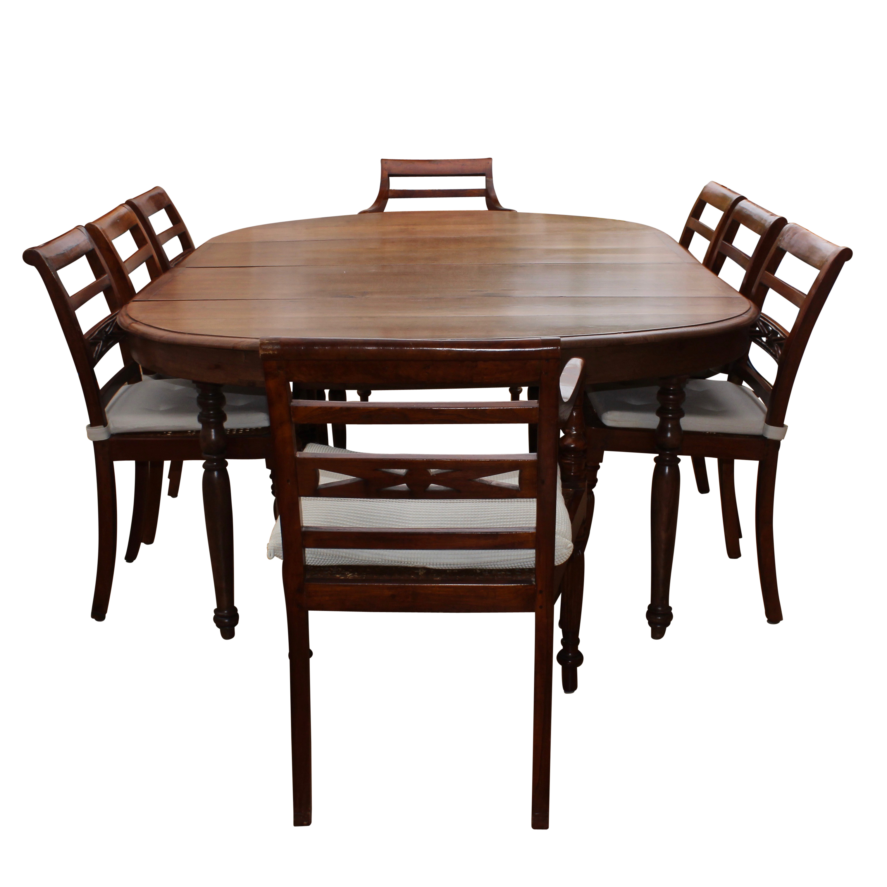 Refurbished Antique Mahogany Dining Room Leaf Table and Eight Chairs EBTH