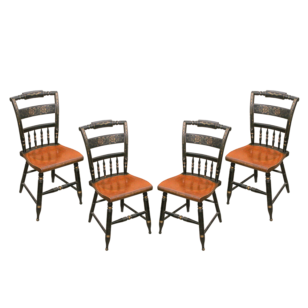 Four Hitchcock Stenciled Side Chairs EBTH