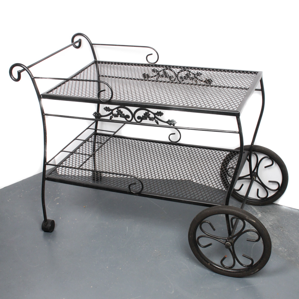 Wrought Metal Patio Bar Cart EBTH