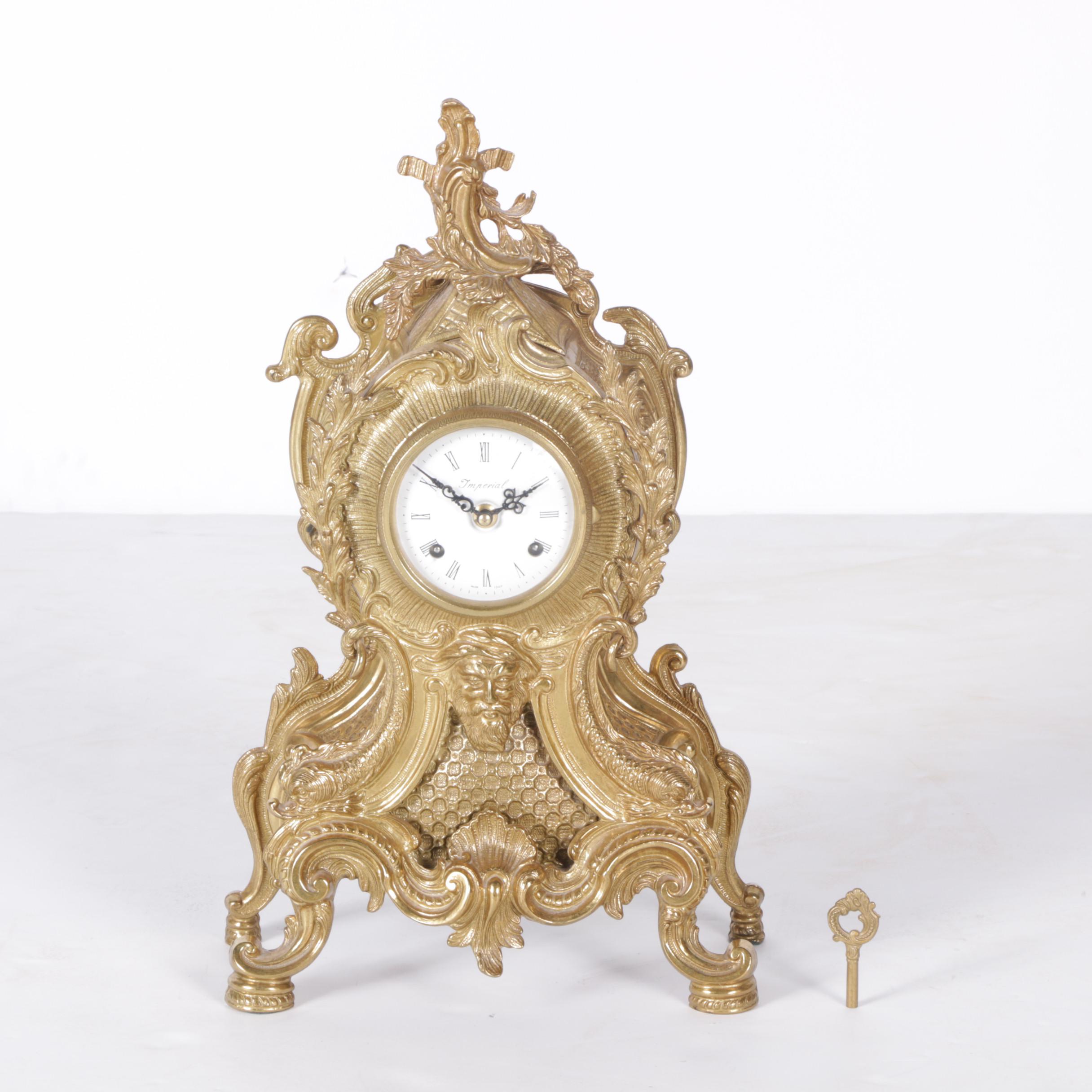 Brass Brevettato Mantel Clock by Imperial EBTH