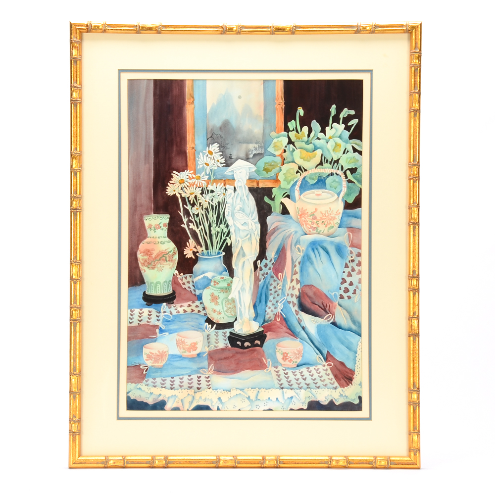 Joan Blackburn Original Watercolor Still Life Painting EBTH