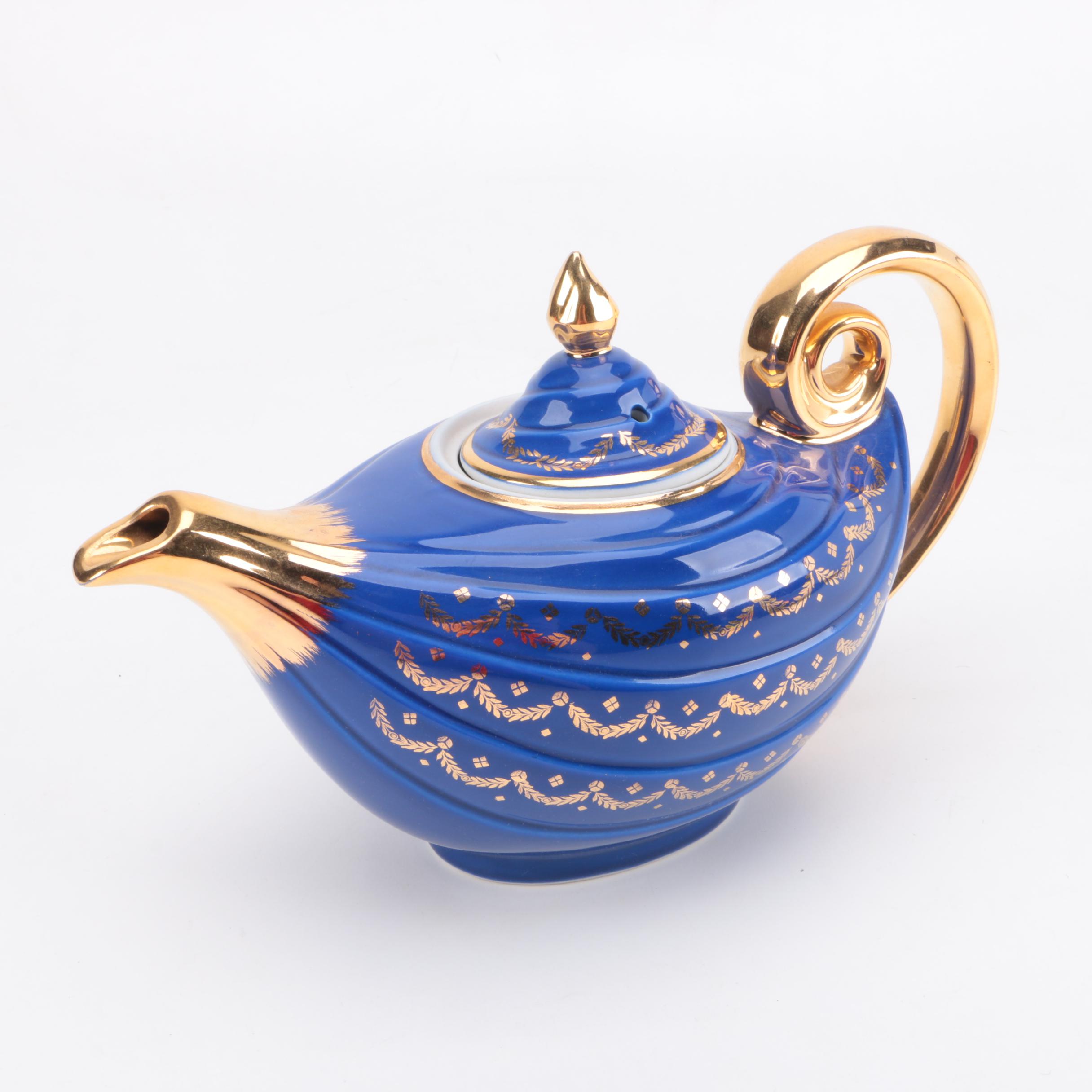 Hall Pottery "Aladdin" Teapot in Cobalt Blue EBTH