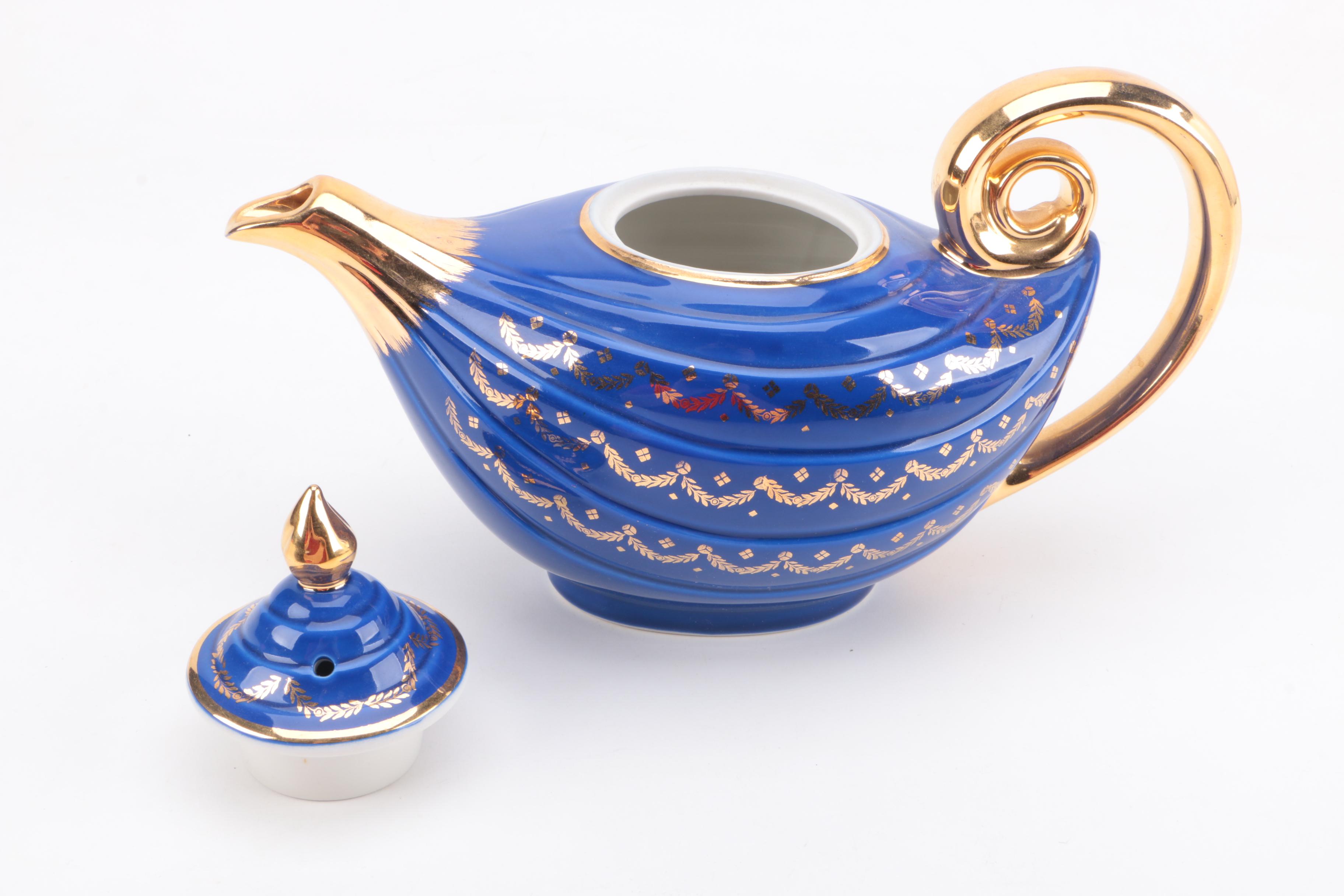 Hall Pottery "Aladdin" Teapot in Cobalt Blue EBTH