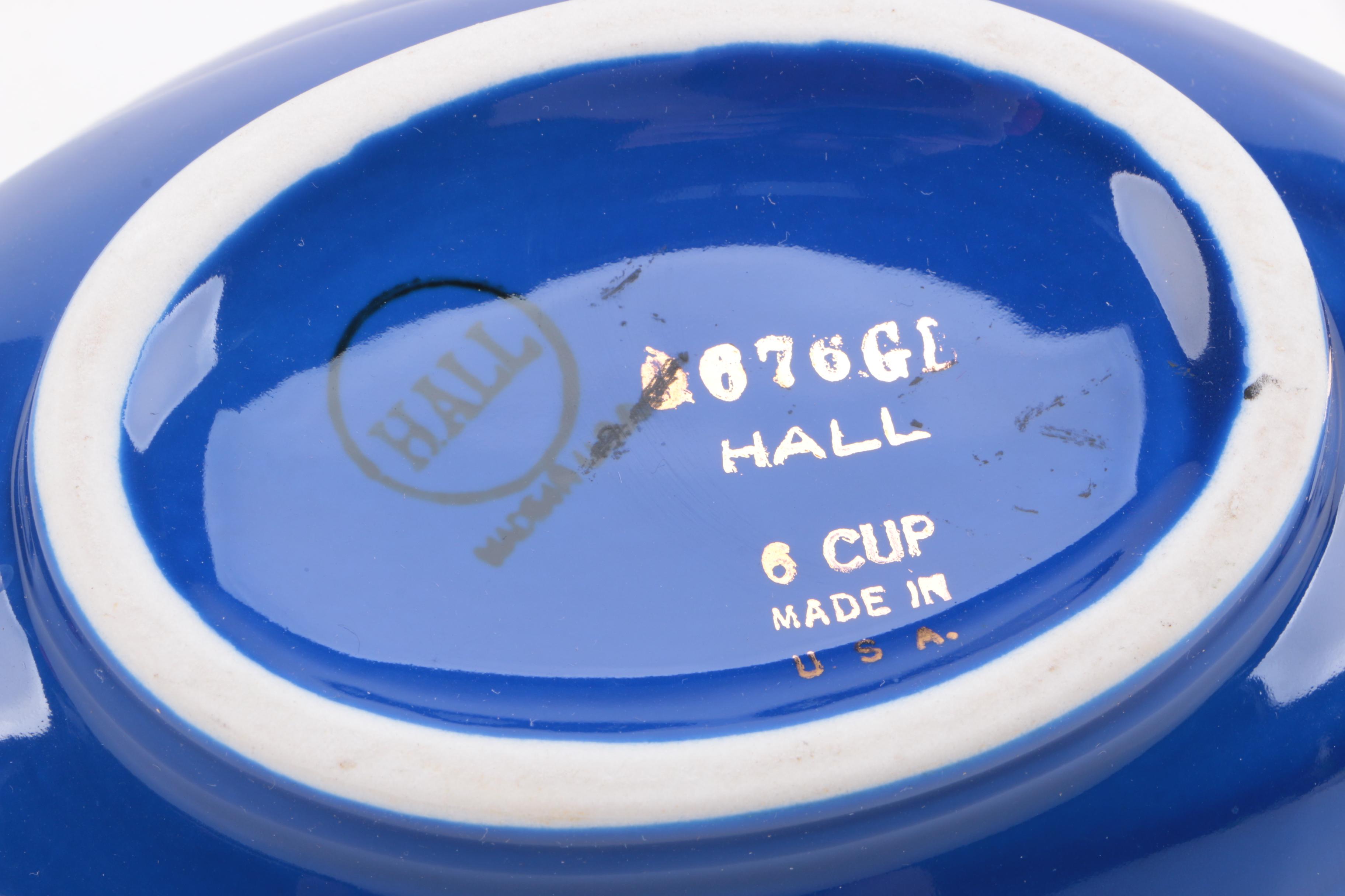 Hall Pottery "Aladdin" Teapot in Cobalt Blue EBTH