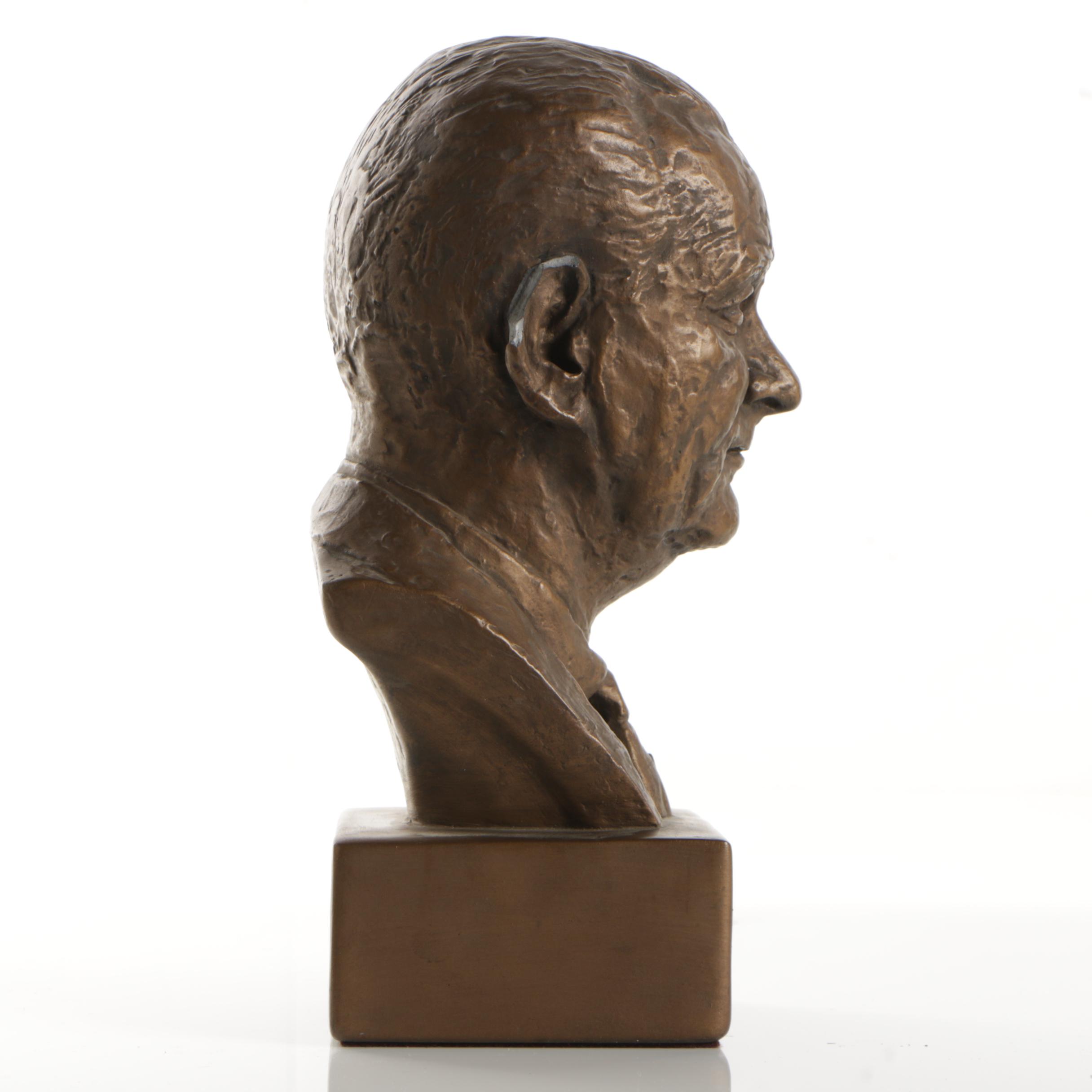 Resin Bust Of Lyndon Johnson After Jimilu Mason | EBTH