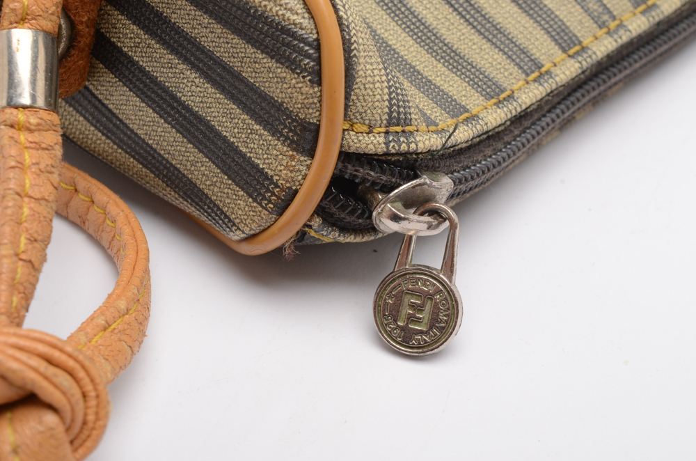 Vintage Striped Fendi Canvas Crossbody Bag EBTH