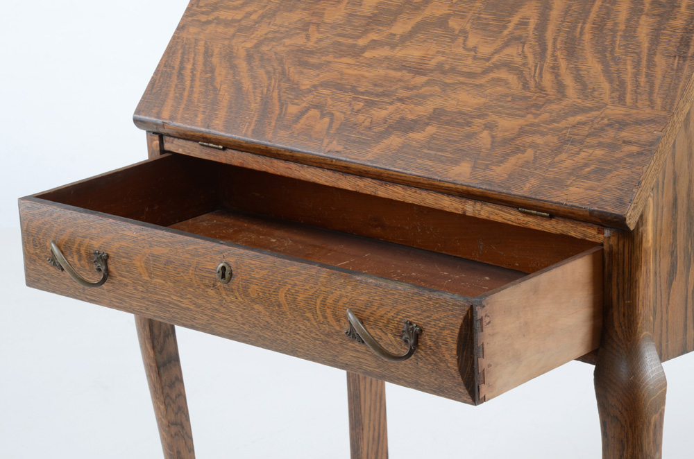 Antique Quarter Sawn Oak Slant Top Desk EBTH