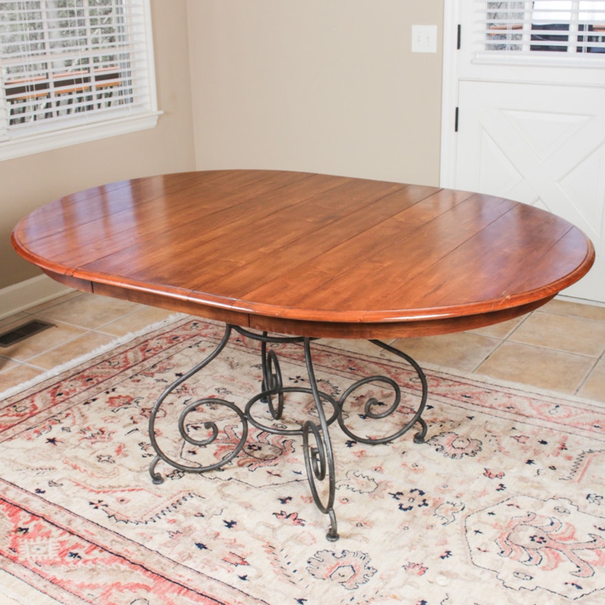 Ethan Allen Legacy Wrought Metal Pedestal Dining Table | EBTH