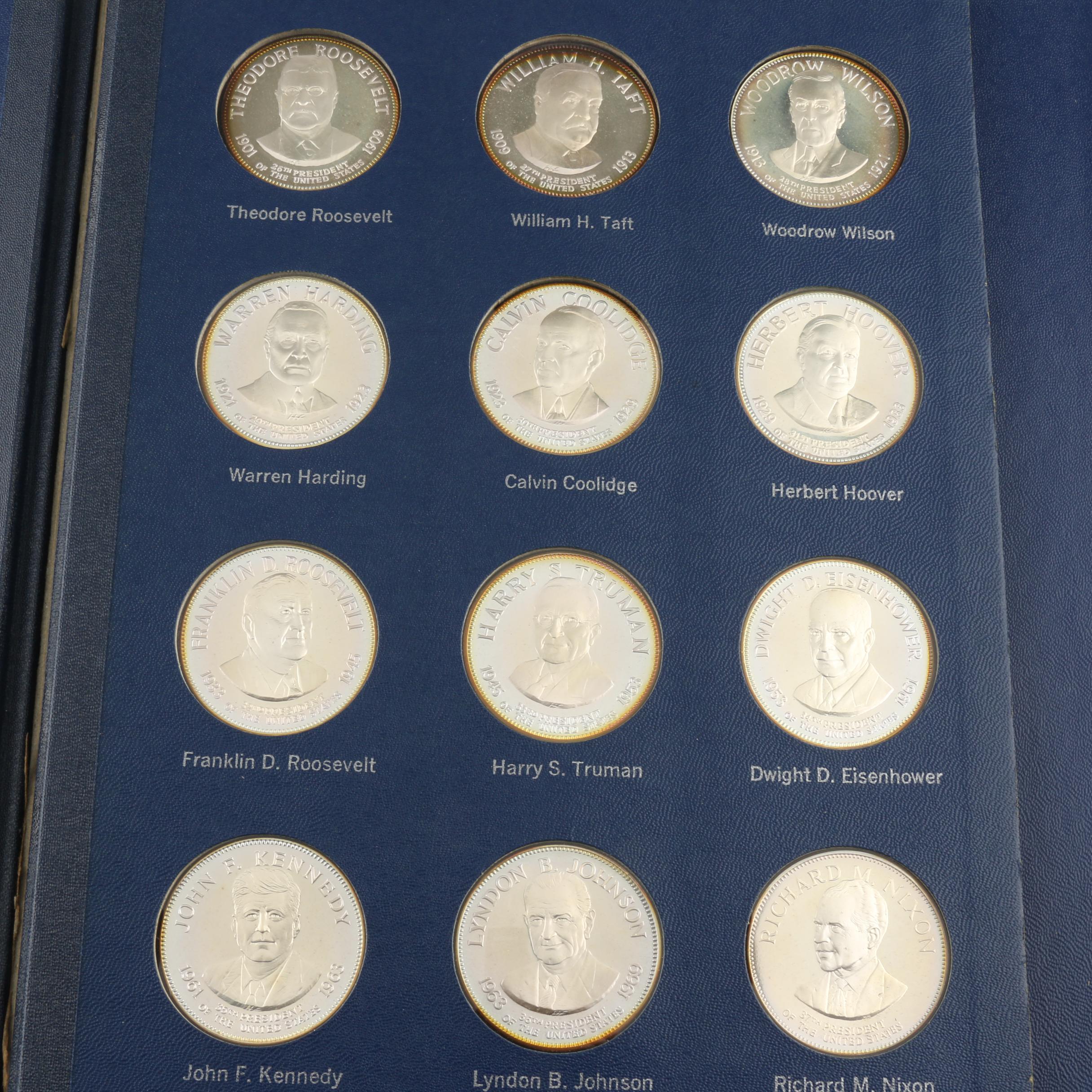 Franklin Mint "Treasury of Presidential Commemorative Medals" Silver