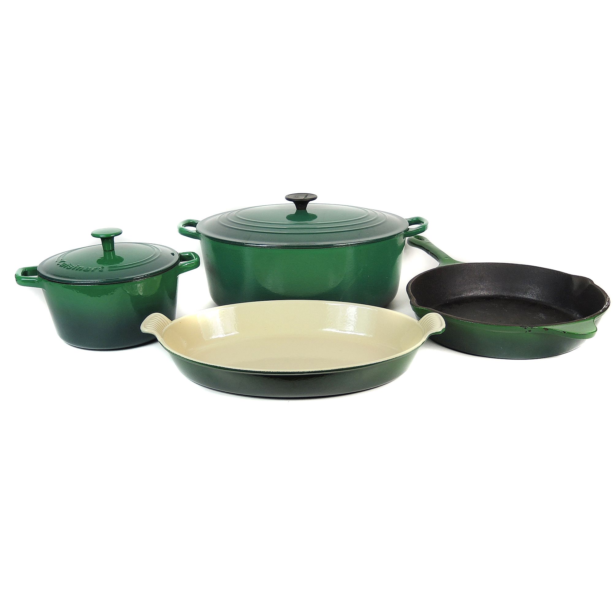 Green Enamel Cast Iron Cookware with Tramontina, Le Crueset and