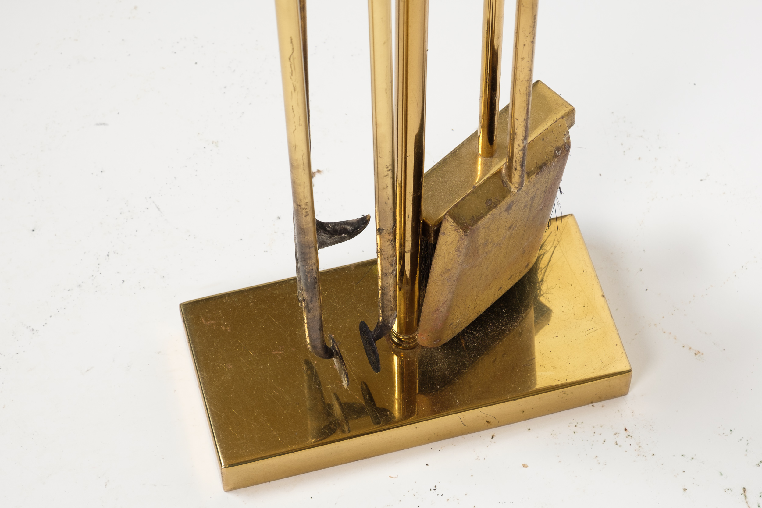 Mid Century Modern Brass Fireplace Tool Set EBTH